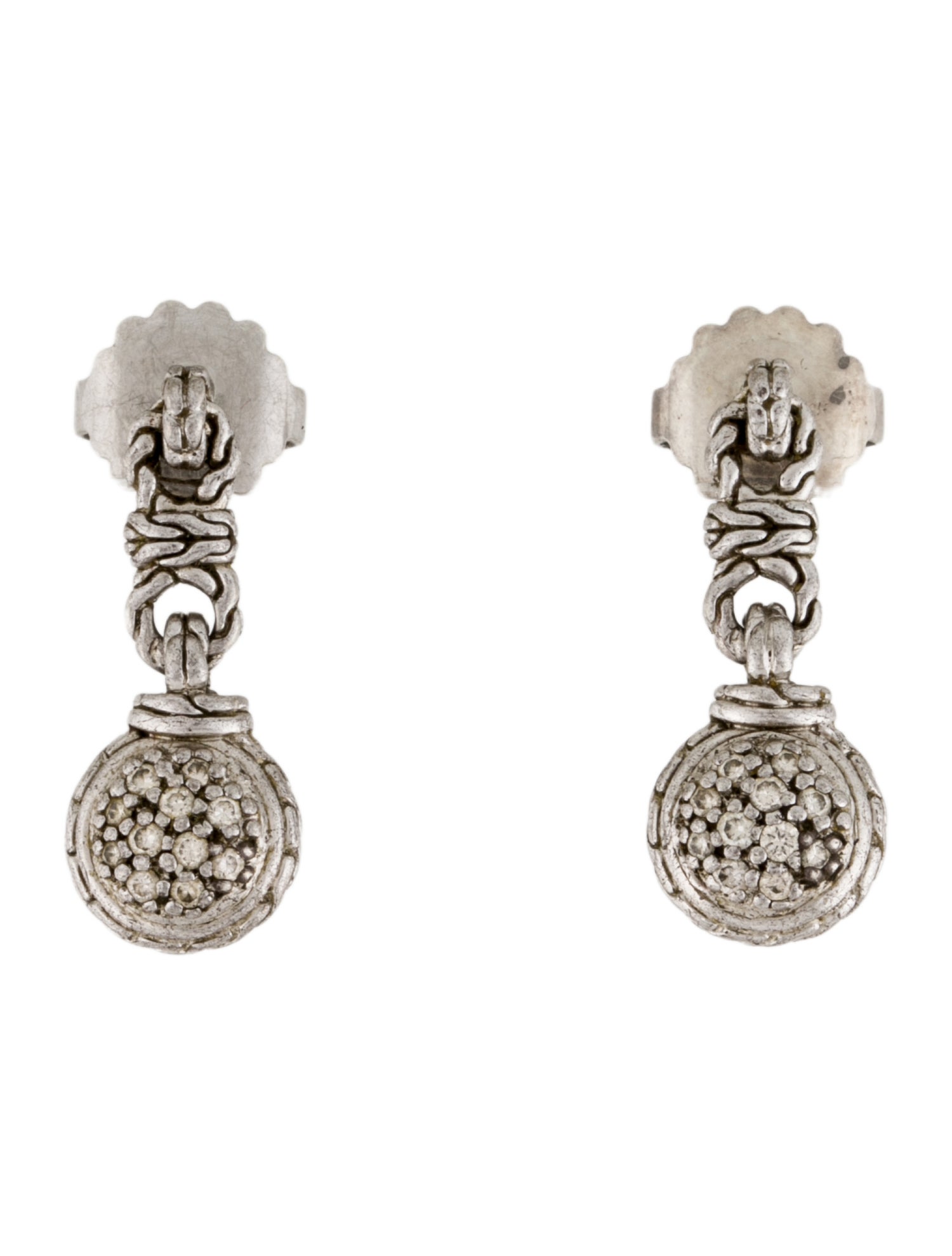 John Hardy Diamond Classic Chain Drop Earrings