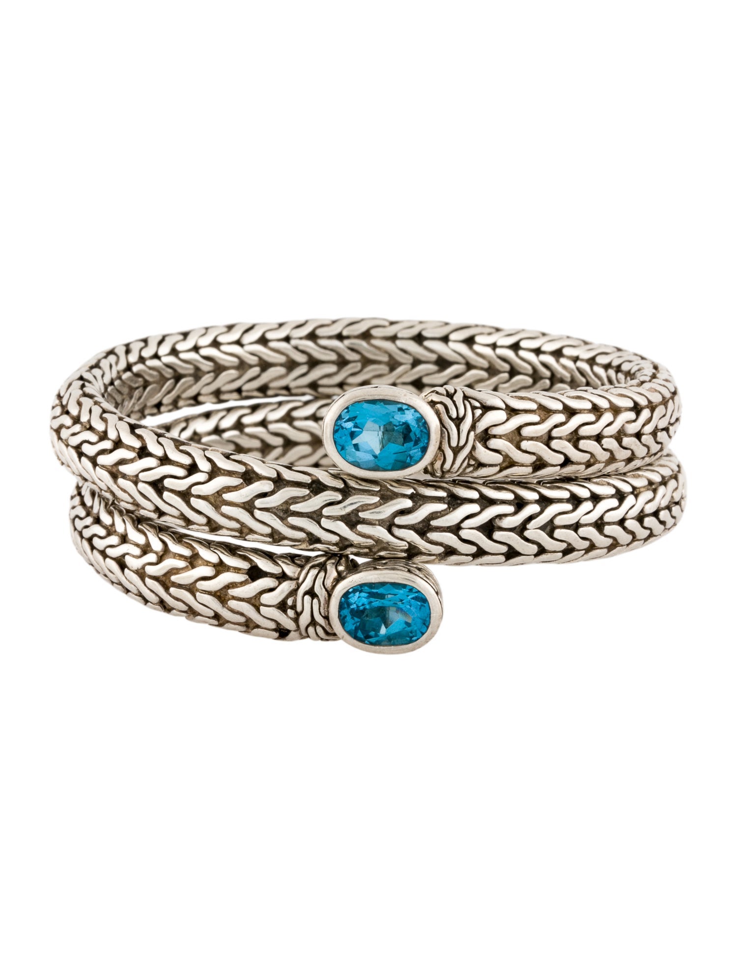John Hardy Topaz Classic Chain Coil Wrap Bracelet