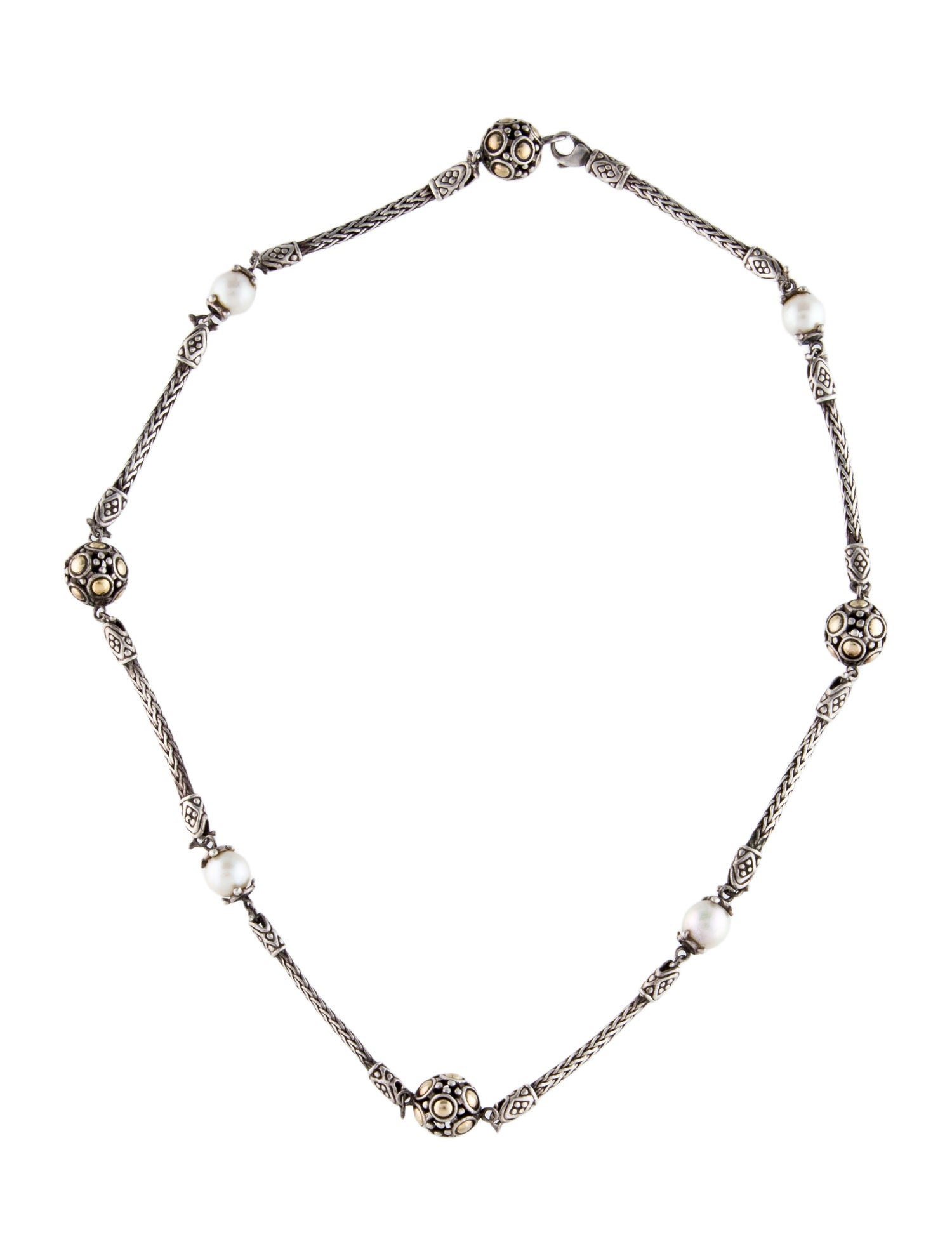 John Hardy Pearl Two-Tone Jaisalmer Station Necklace