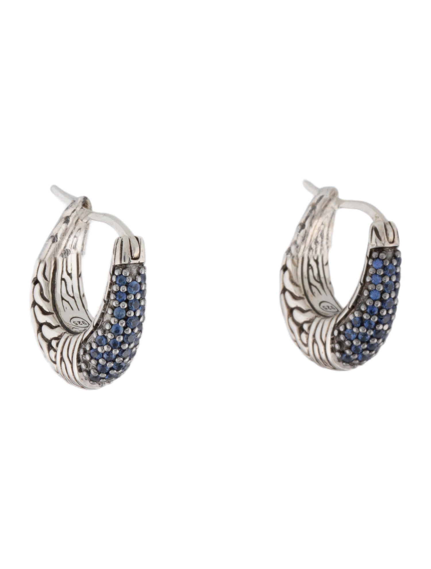John Hardy Synthetic Sapphire Arch Hoop Earrings