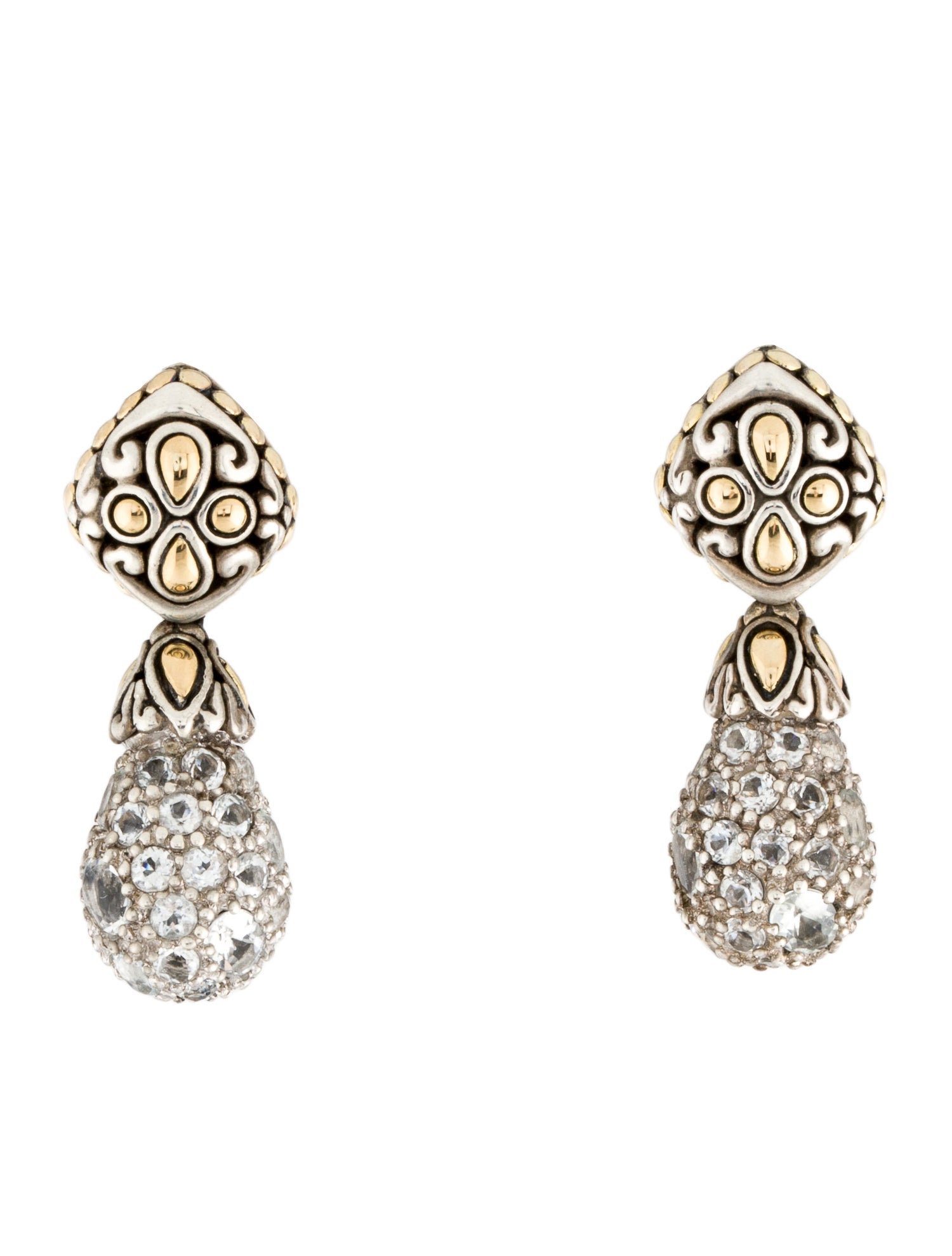 John Hardy Aquamarine Topaz Drop Earrings