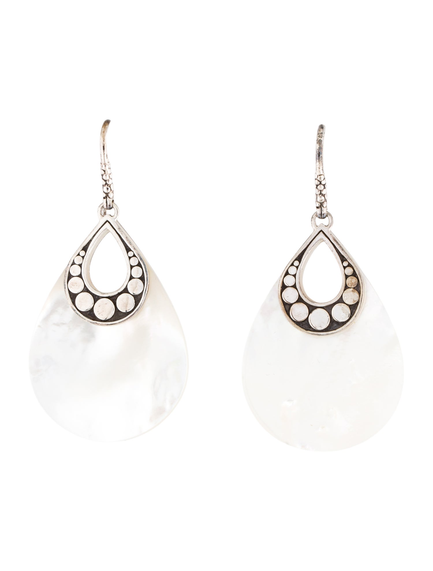 John Hardy Mother of Pearl Dot Drop Earrings