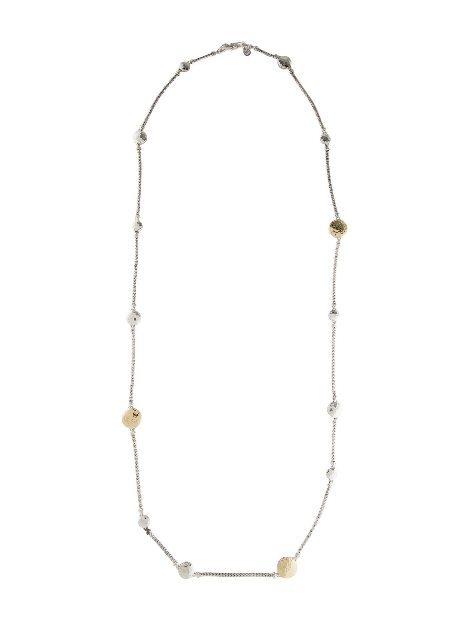 John Hardy Dot Hammered Disc Stations Sautoir Necklace
