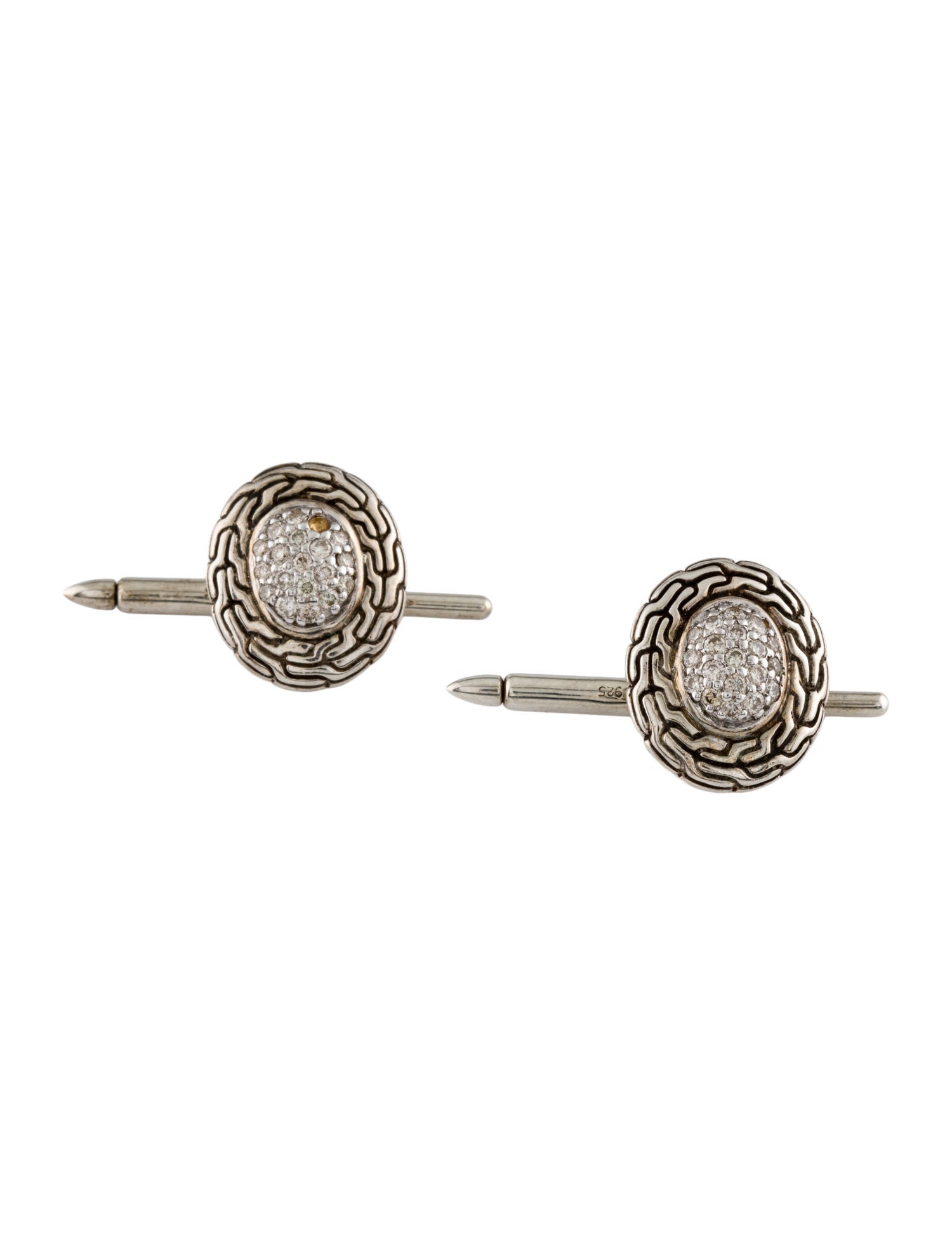 John Hardy Diamond Classic Chain Oval Cufflinks