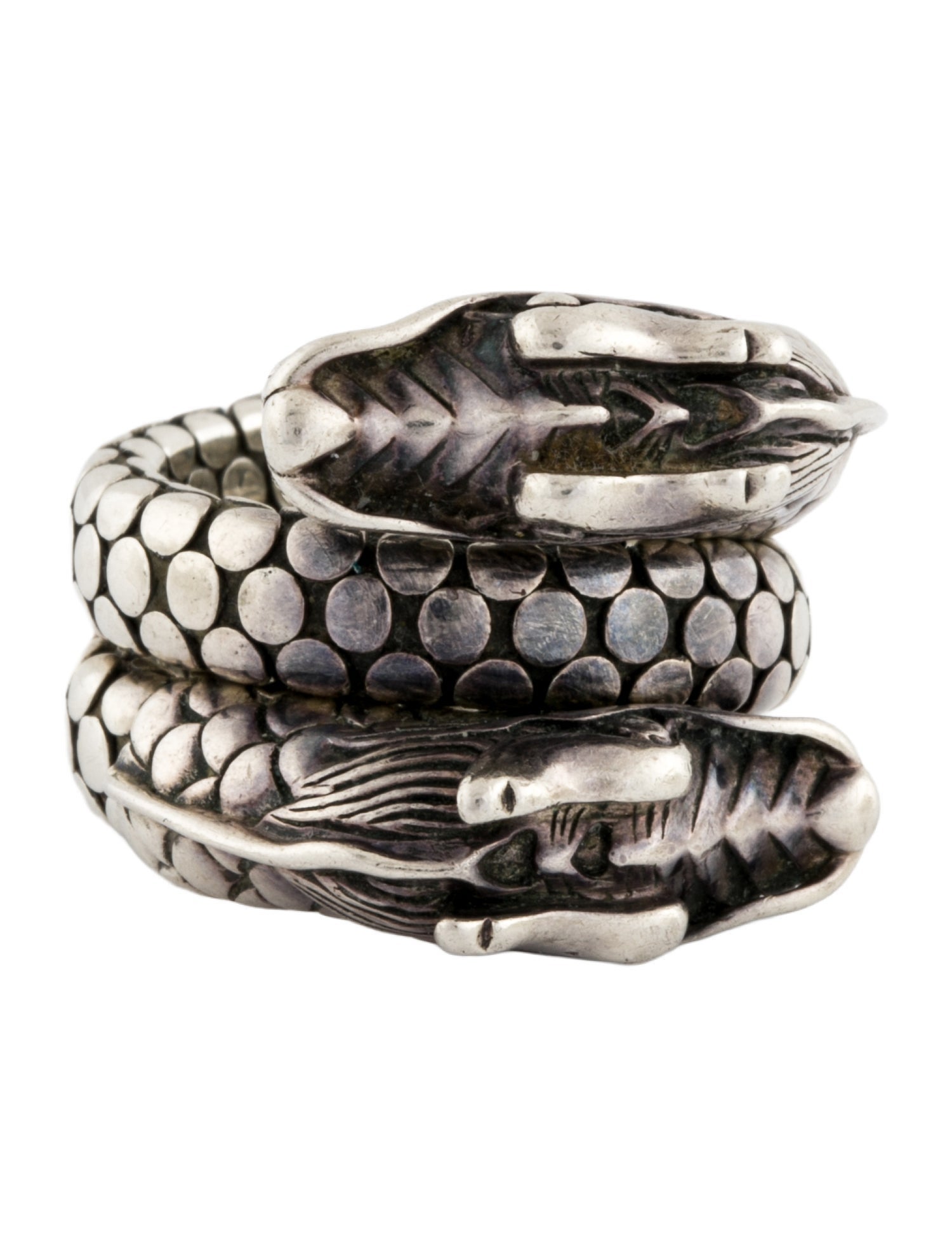 John Hardy Naga Double Dragon Dot Coil Ring