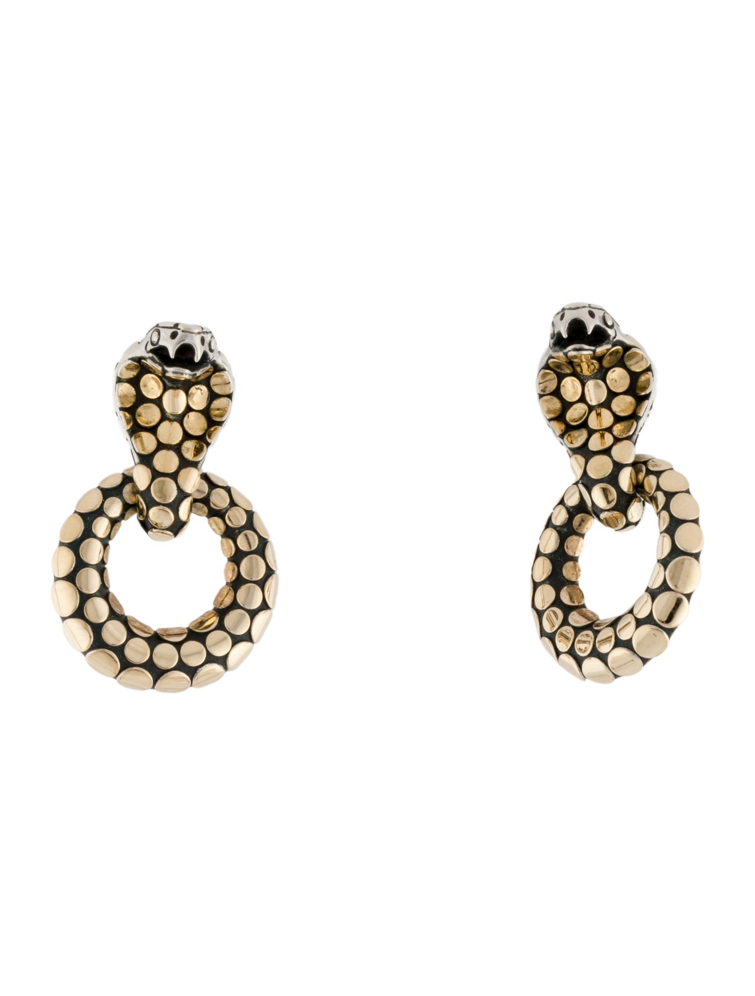 John Hardy Two-Tone Cobra Door Knocker Earrings