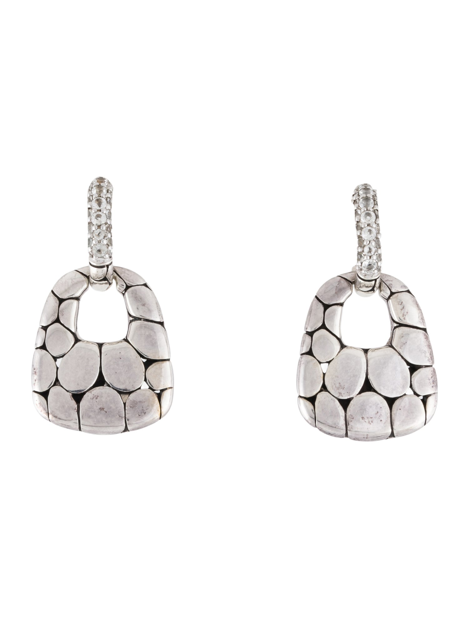 John Hardy Topaz Kali Doorknocker Drop Earrings