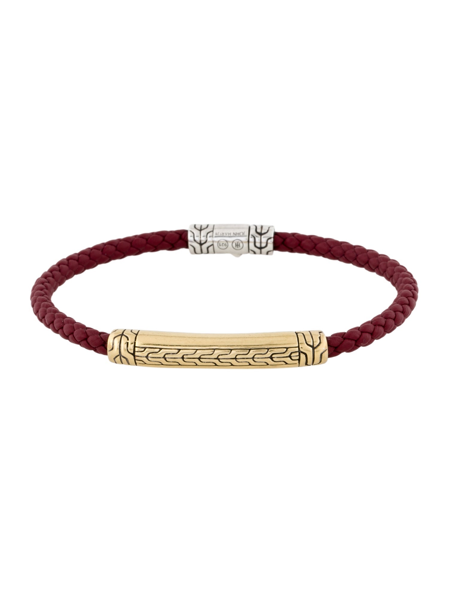 John Hardy 18K Leather Station Bracelet