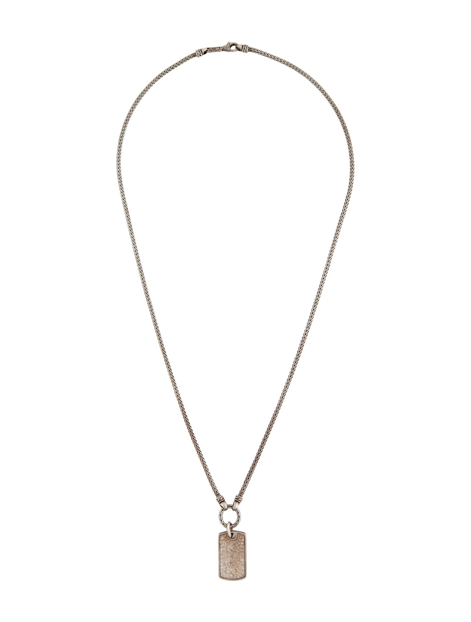 John Hardy Dog Tag Pendant Necklace