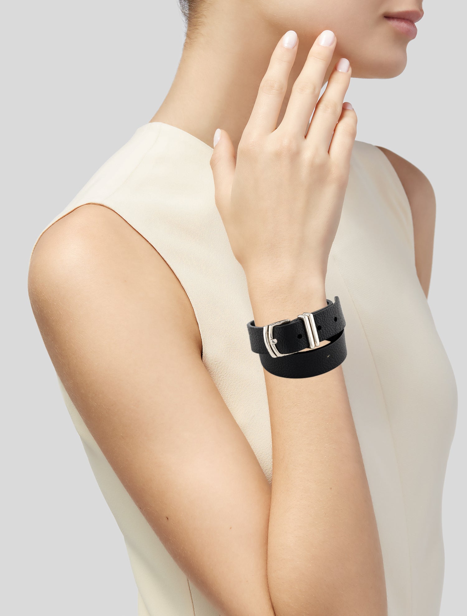 John Hardy Double Wrap Leather Bracelet