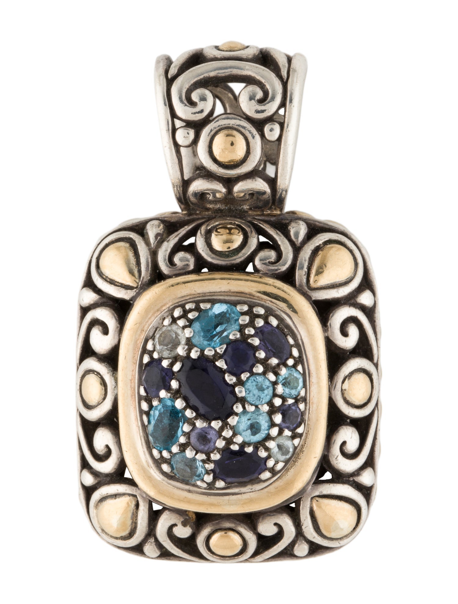 John Hardy Topaz, Aquamarine & Iolite Pendant