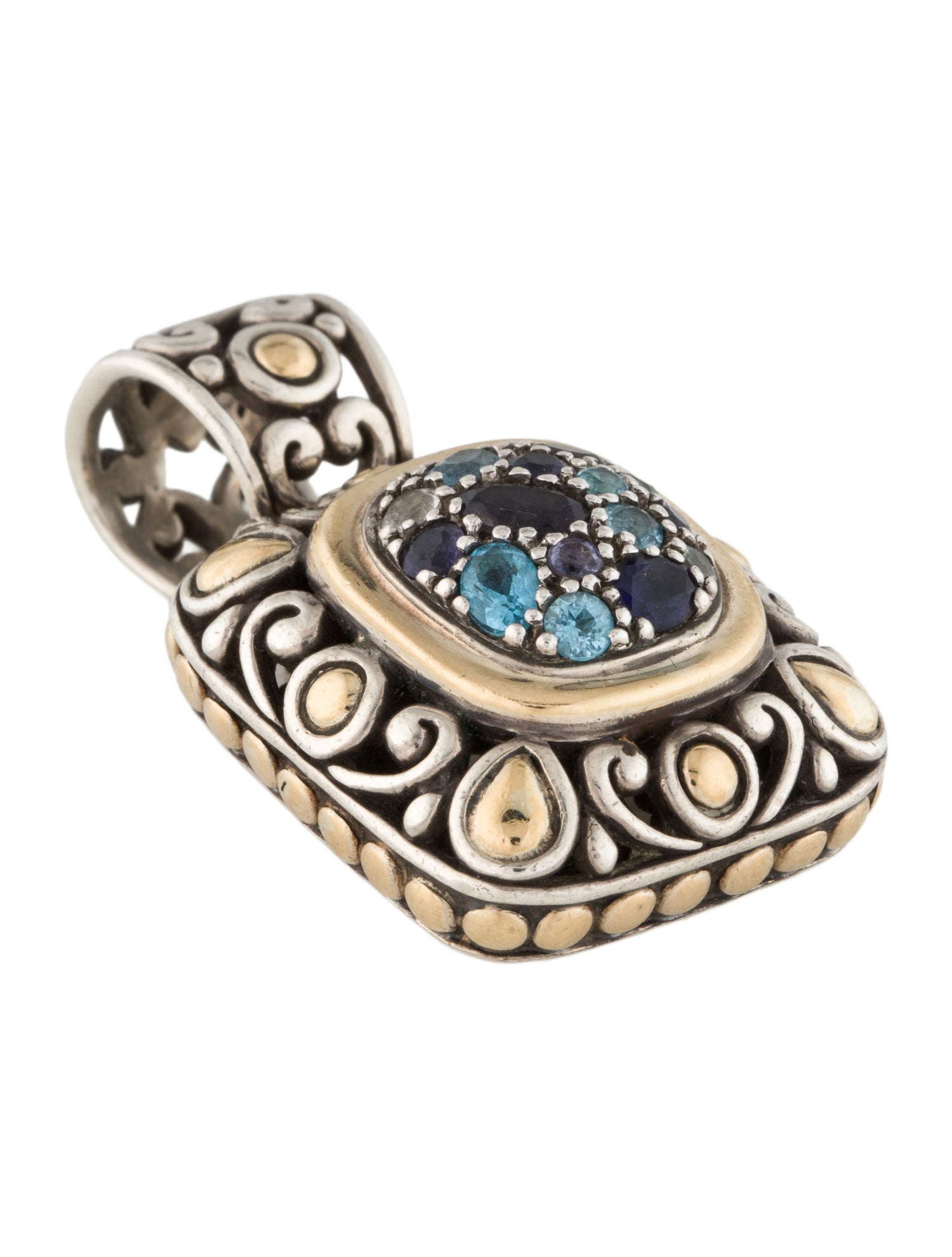 John Hardy Topaz, Aquamarine & Iolite Pendant