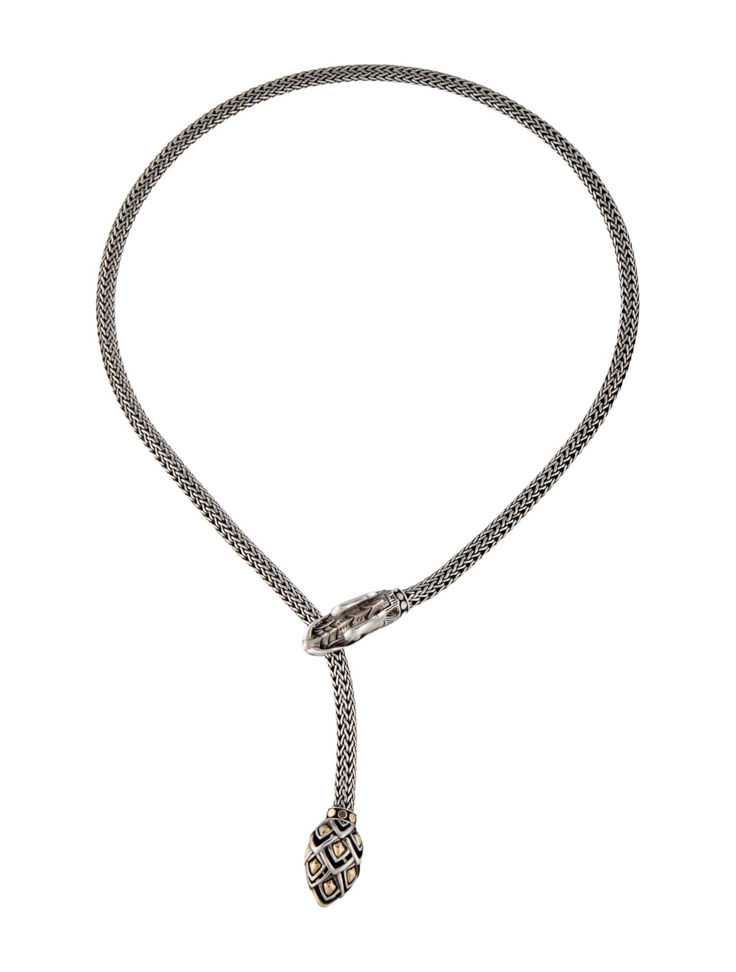 John Hardy Two Tone Naga Lariat Necklace