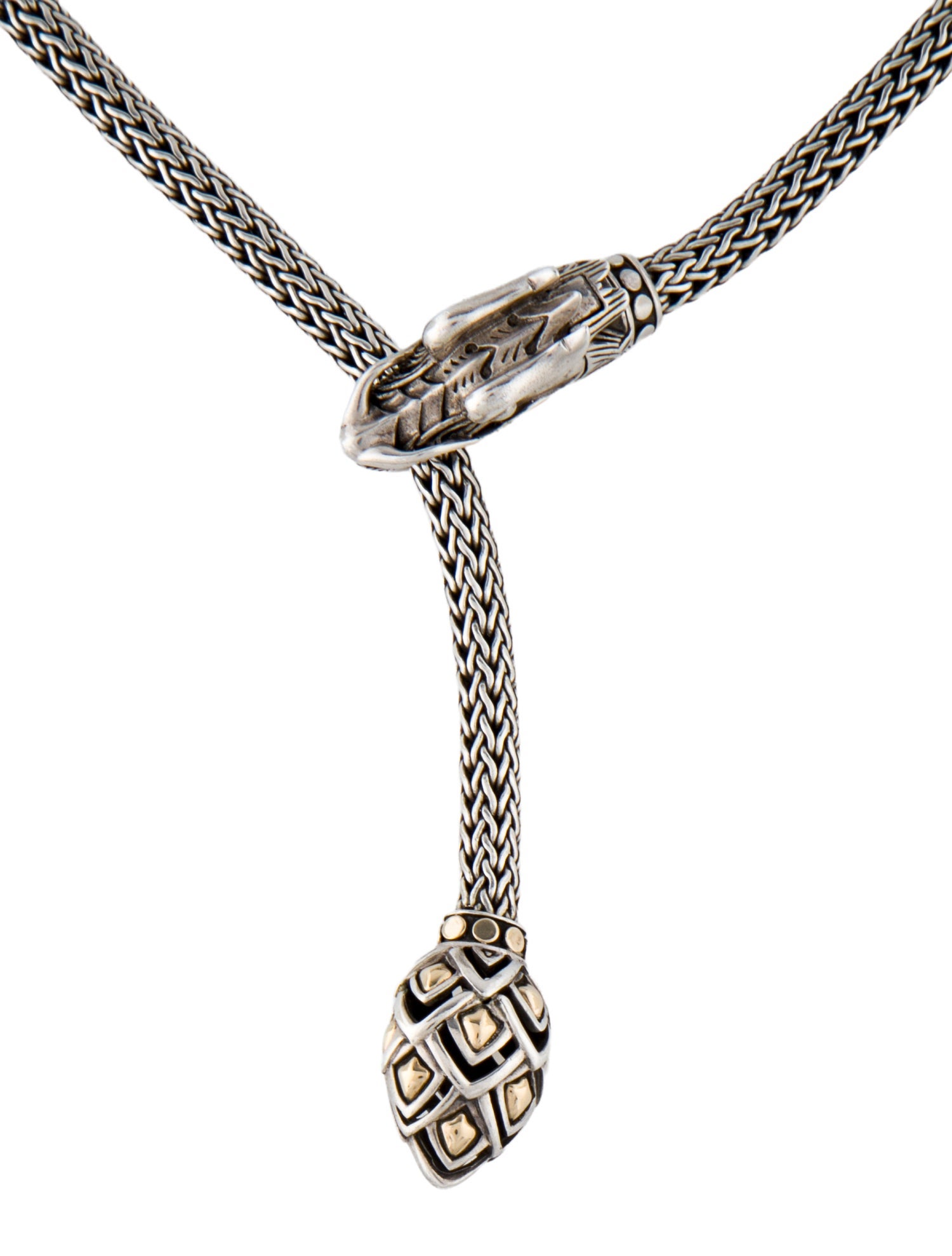 John Hardy Two Tone Naga Lariat Necklace