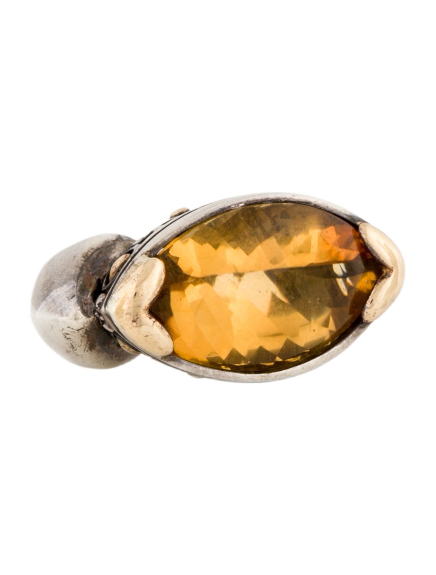 John Hardy Two-Tone Citrine Cocktail Ring