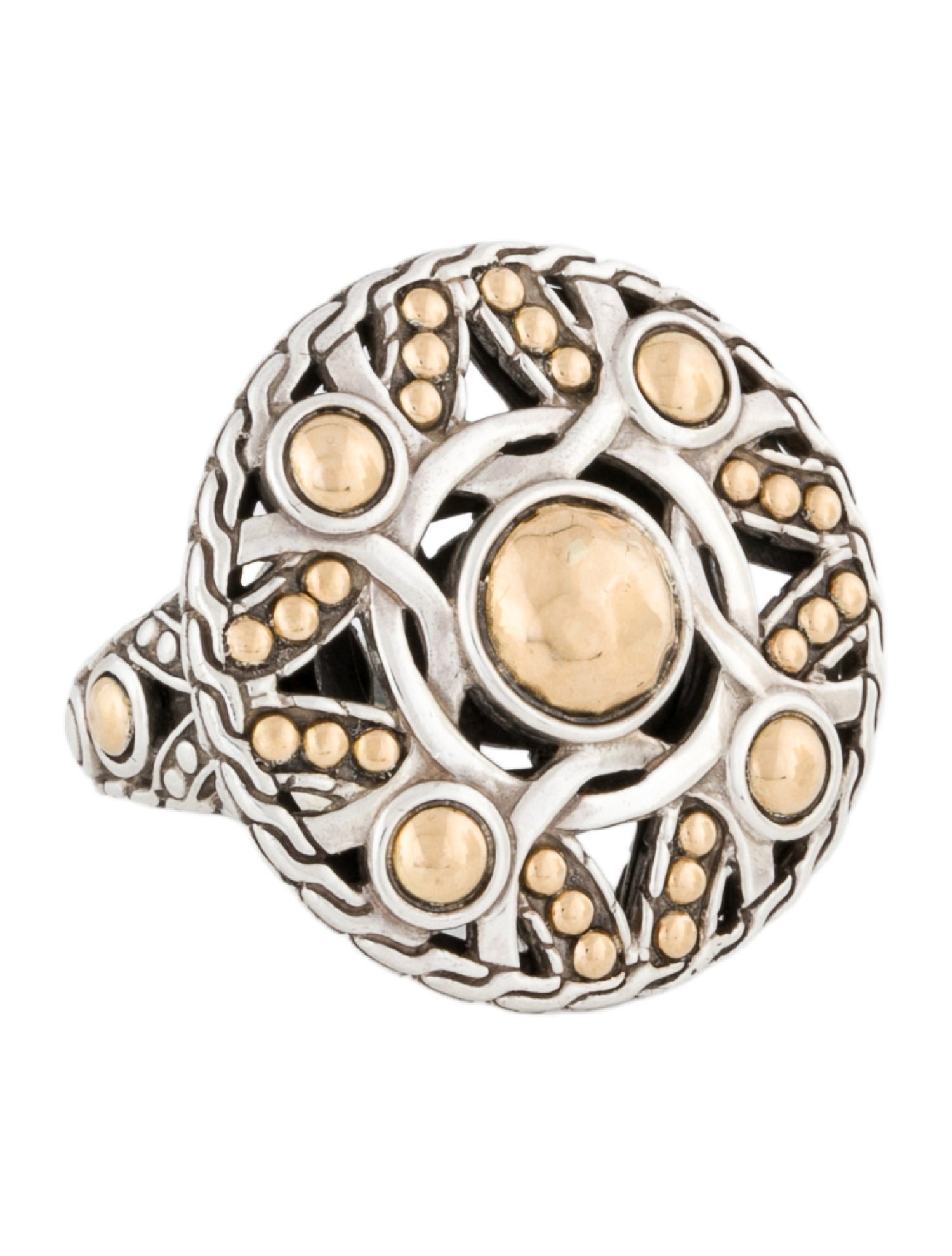 John Hardy Two-Tone Round Cocktail Ring