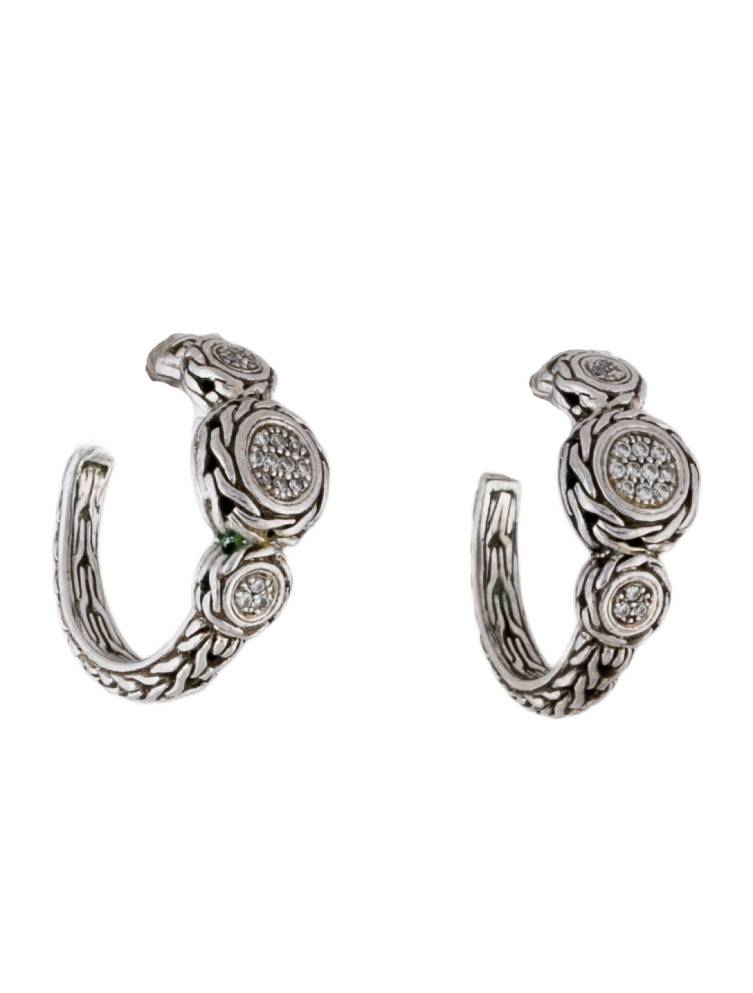 John Hardy Diamond Hoop Earrings