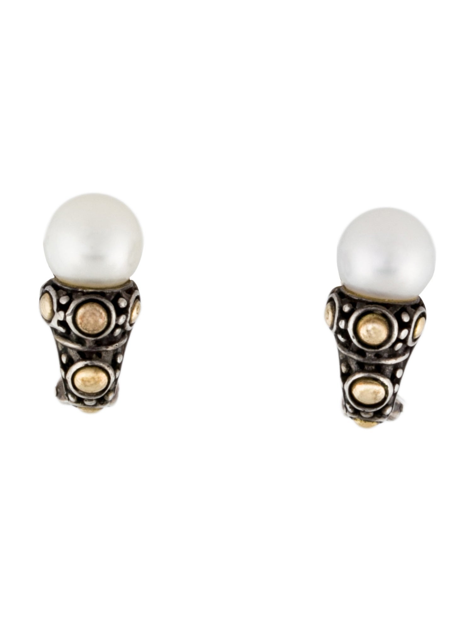 John Hardy Pearl Earclip Earrings