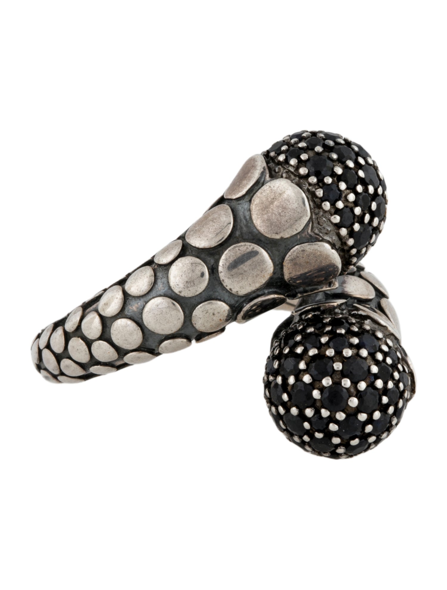 John Hardy Black Sapphire Dot Bypass Ring