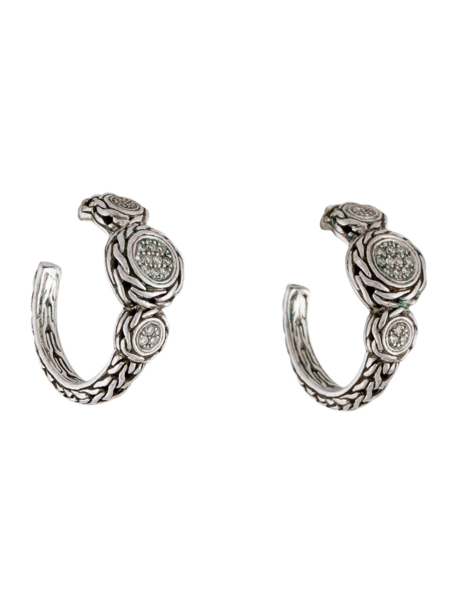 John Hardy Diamond Hoop Earrings