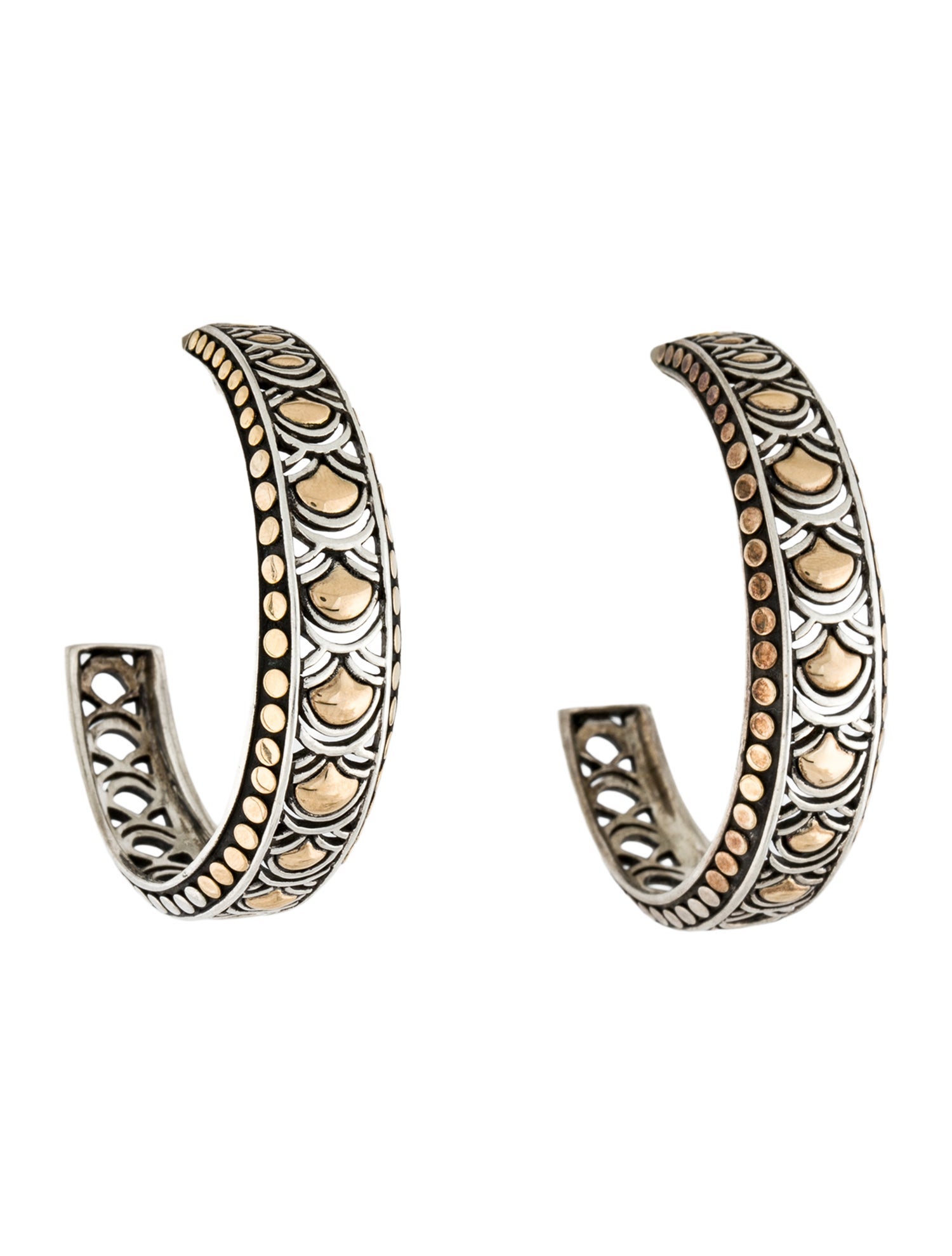 John Hardy NagaTwo-Tone Large Hoop Earrings