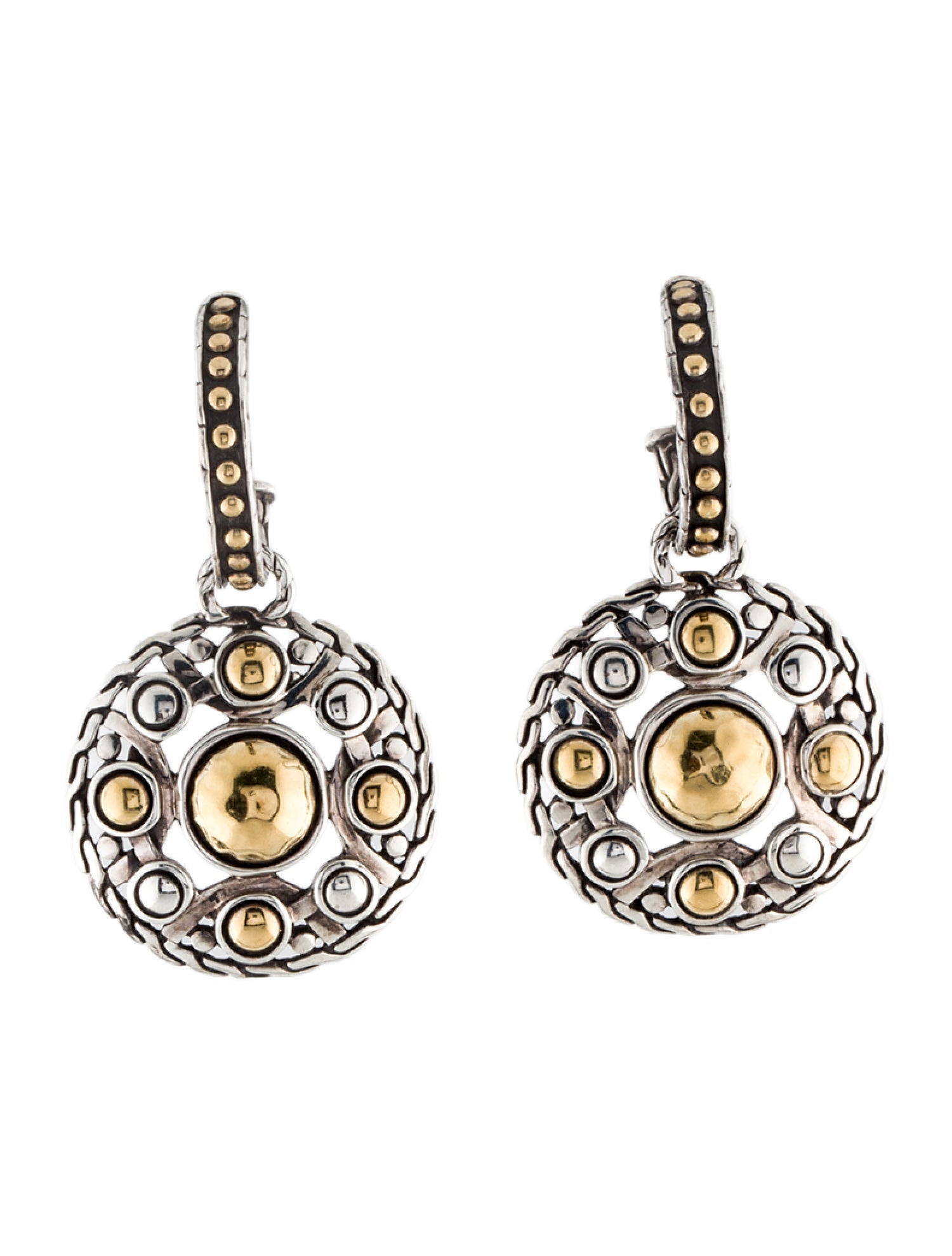 John Hardy Two-Tone Palu Round Drop Earrings
