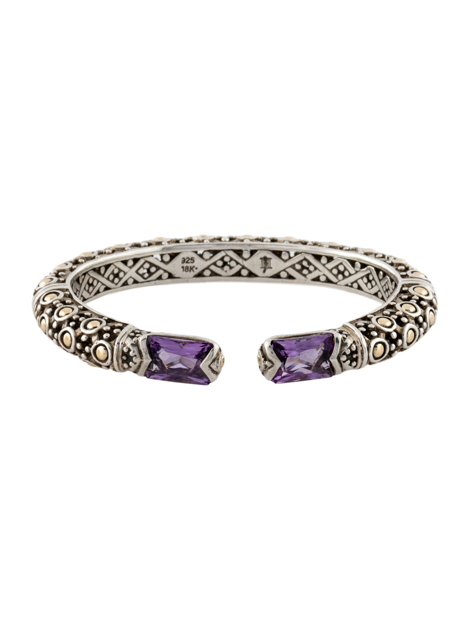 John Hardy Amethyst Jaisalmer Hinged Cuff