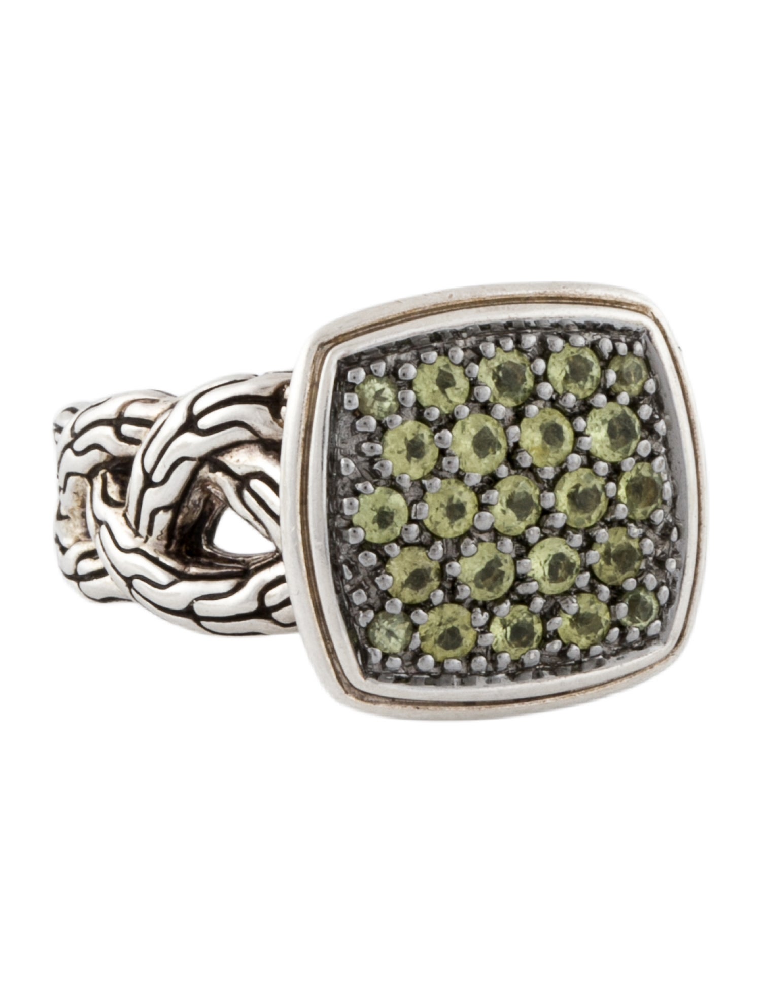 John Hardy Peridot Classic Chain Cocktail Ring