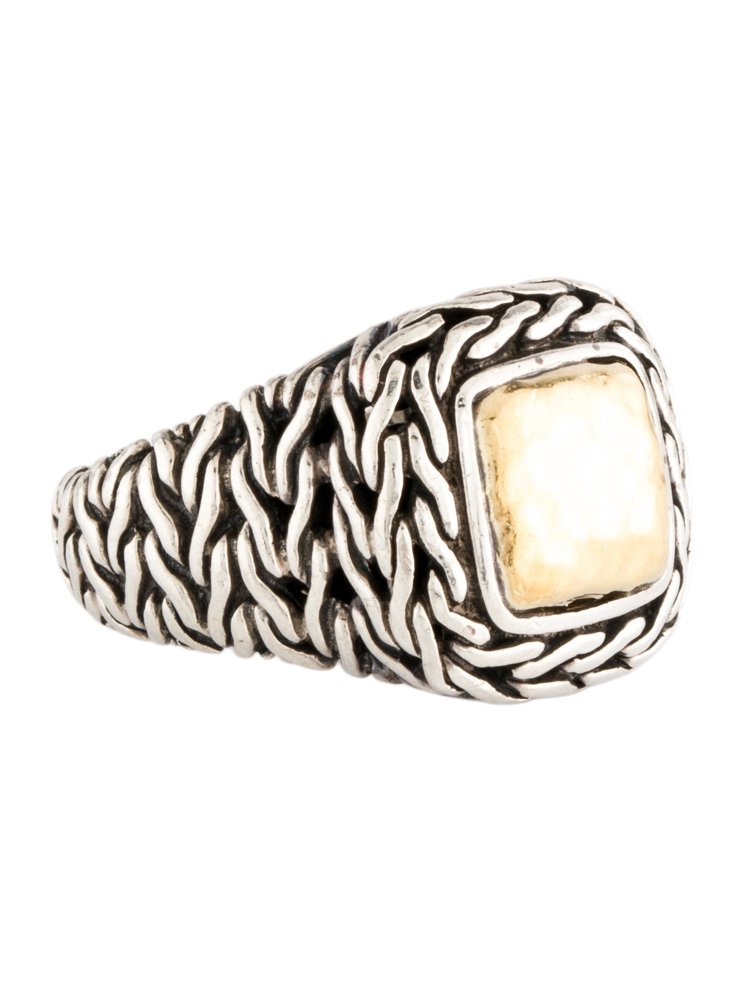 John Hardy Two-Tone Classic Chain Palu Cocktail Ring