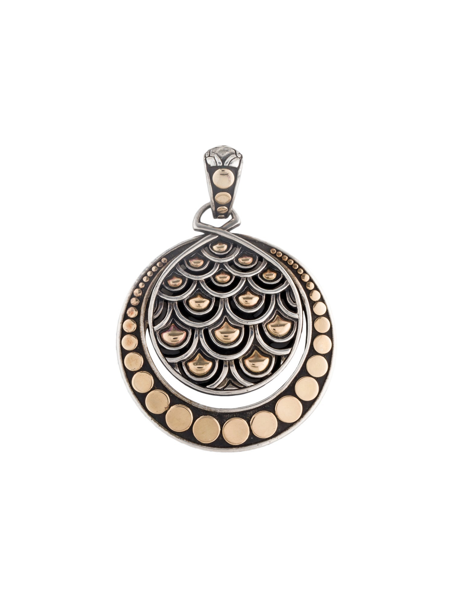 John Hardy Two-Tone Naga Round Pendant