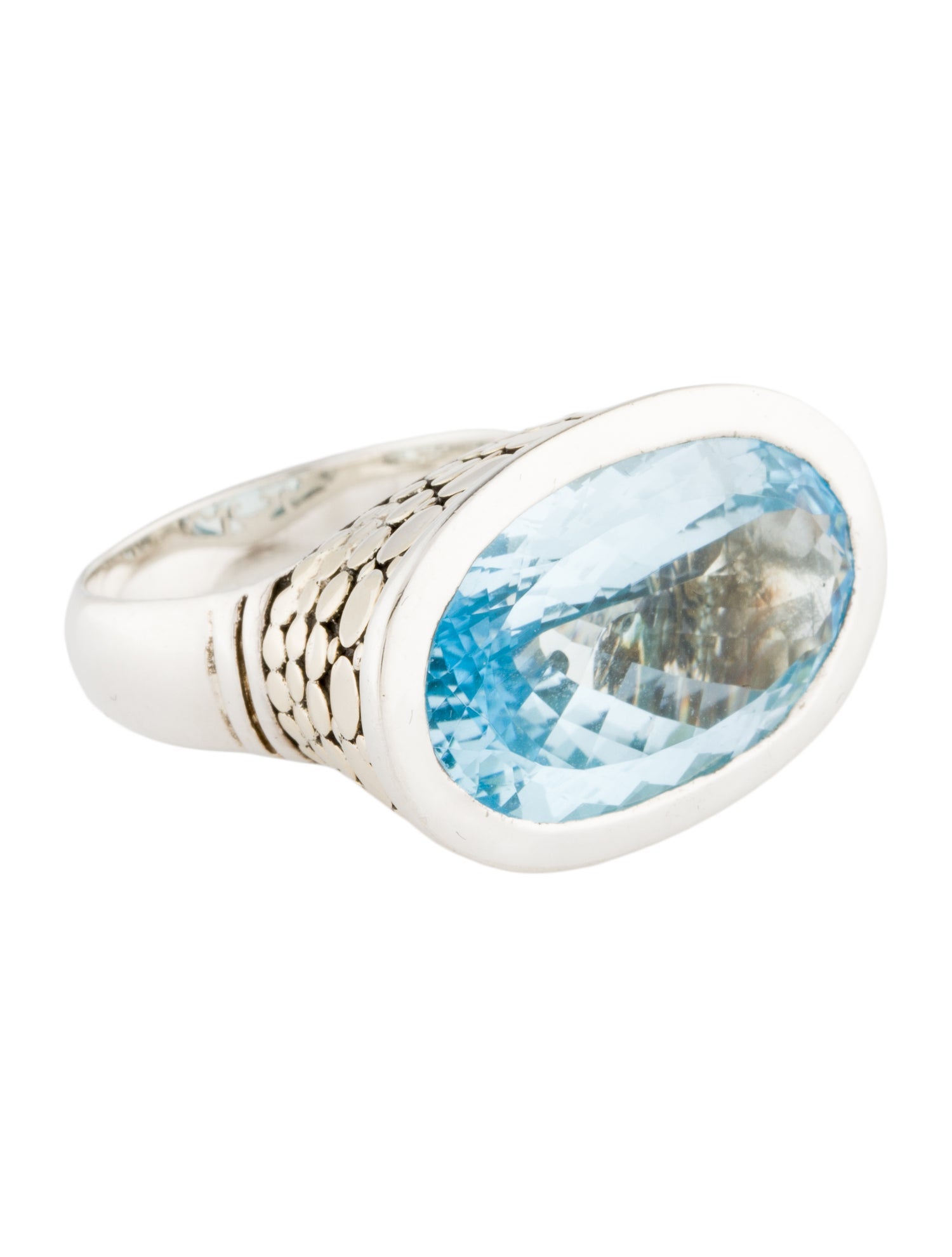 John Hardy Two-Tone Topaz Dot Cocktail Ring