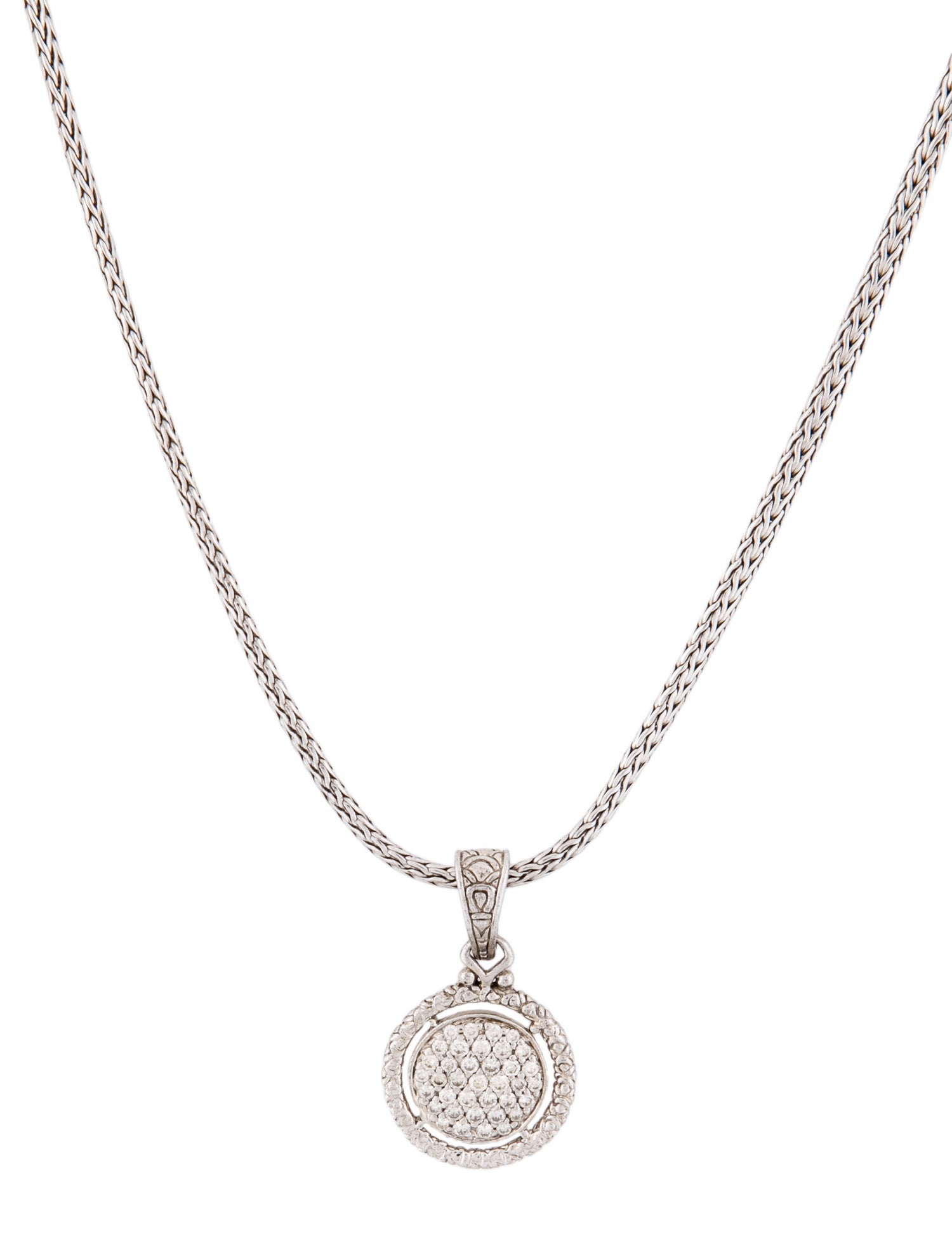 John Hardy Diamond Pave Pendant Necklace