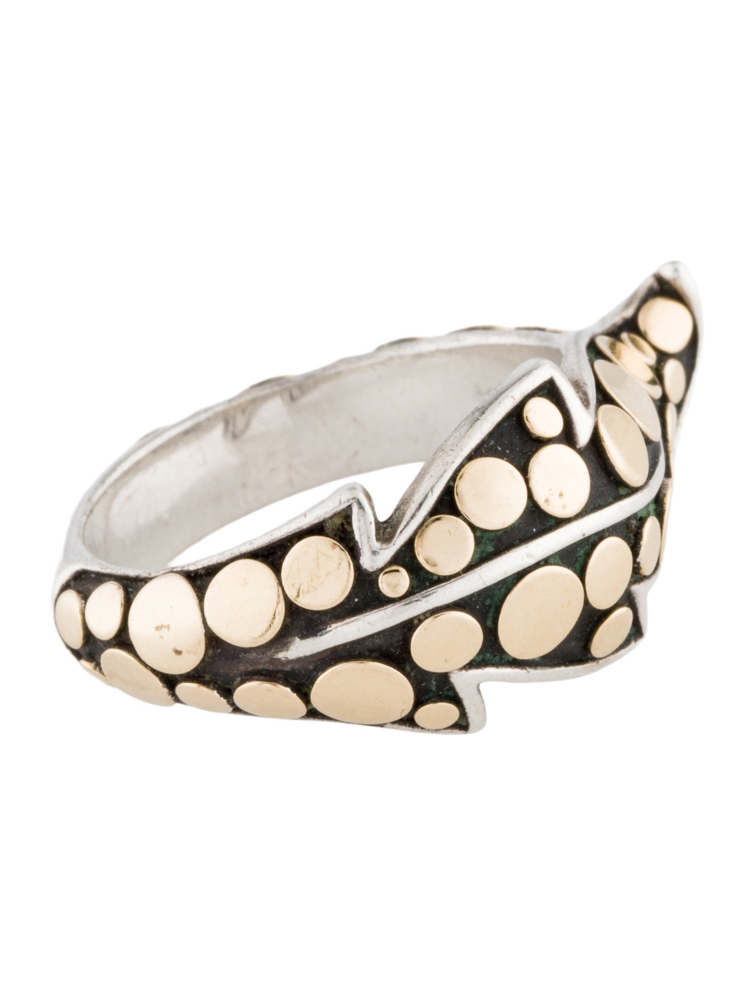 John Hardy Two-Tone Ayu Dot Leaf Band