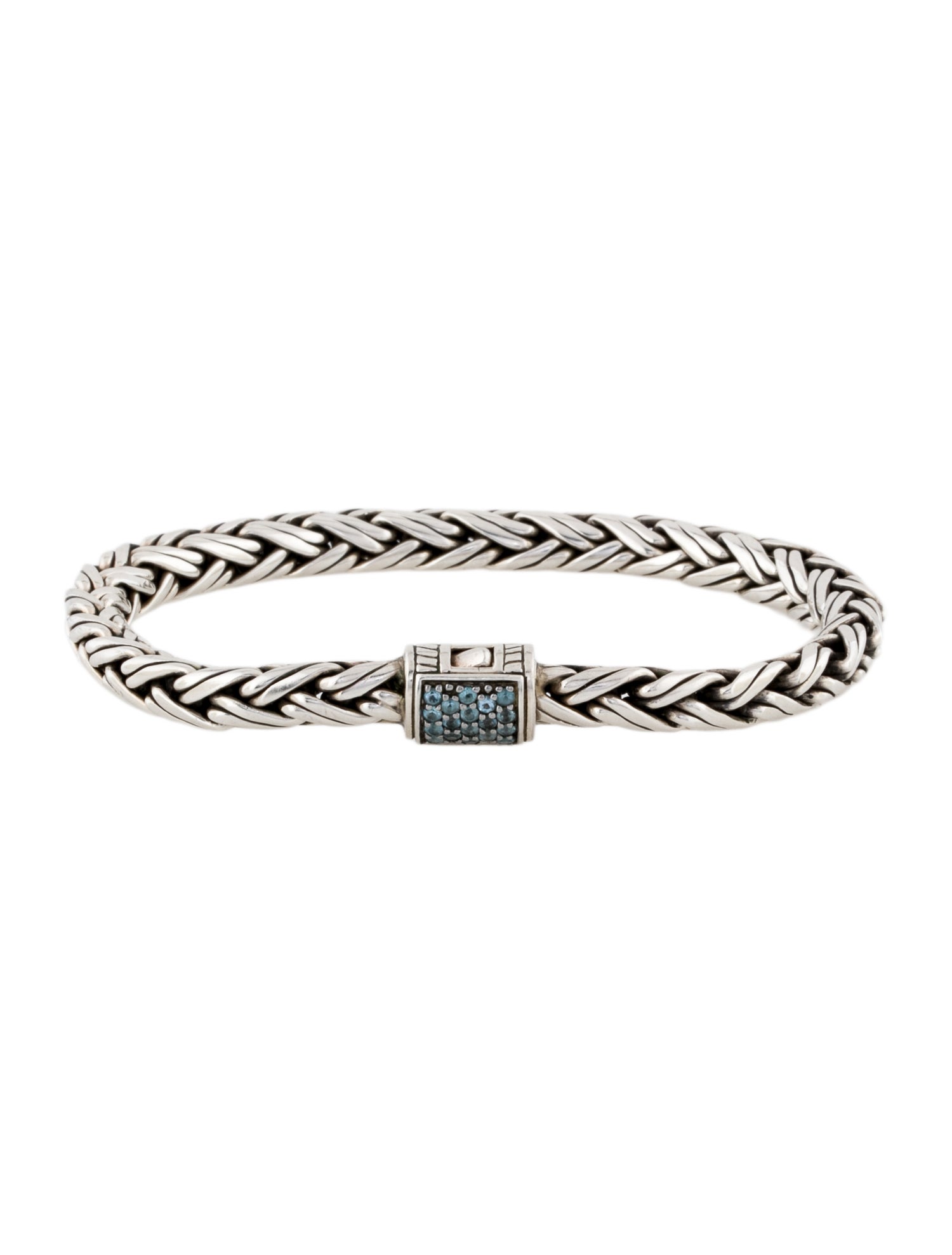 John Hardy Topaz Angled Chain Link Bracelet
