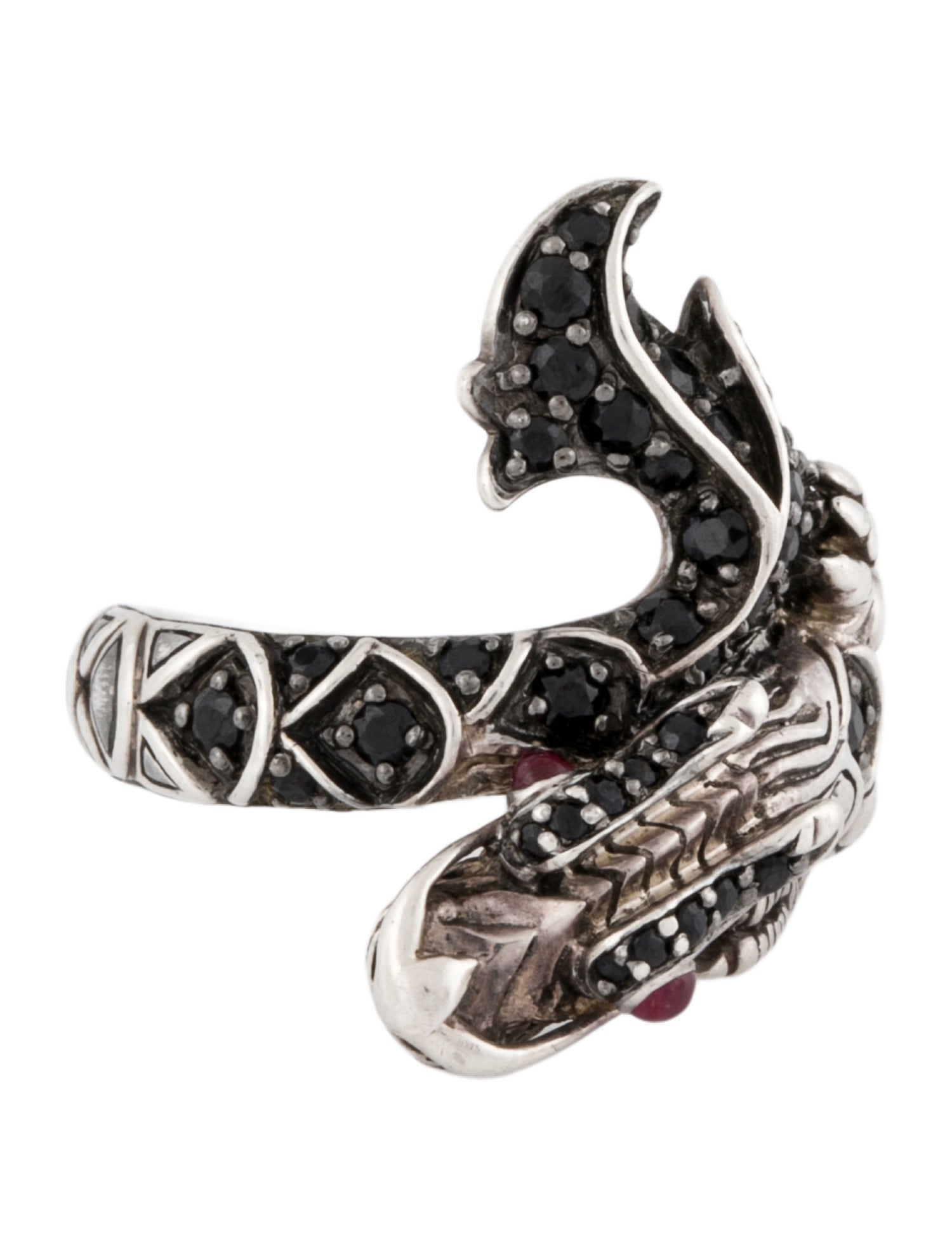 John Hardy Black Sapphire & Glass-Filled Ruby Dragon Legends Naga Ring