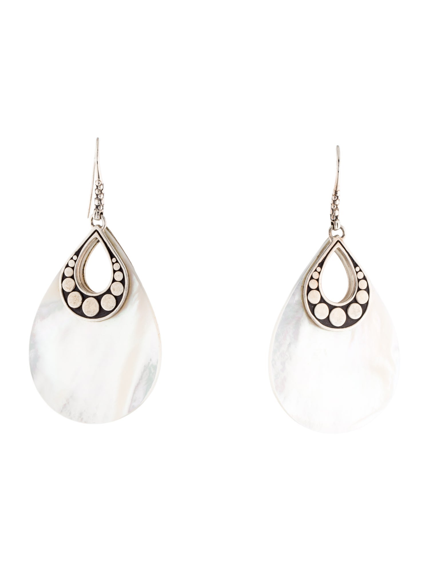 John Hardy Mother of Pearl Dot Drop Earrings
