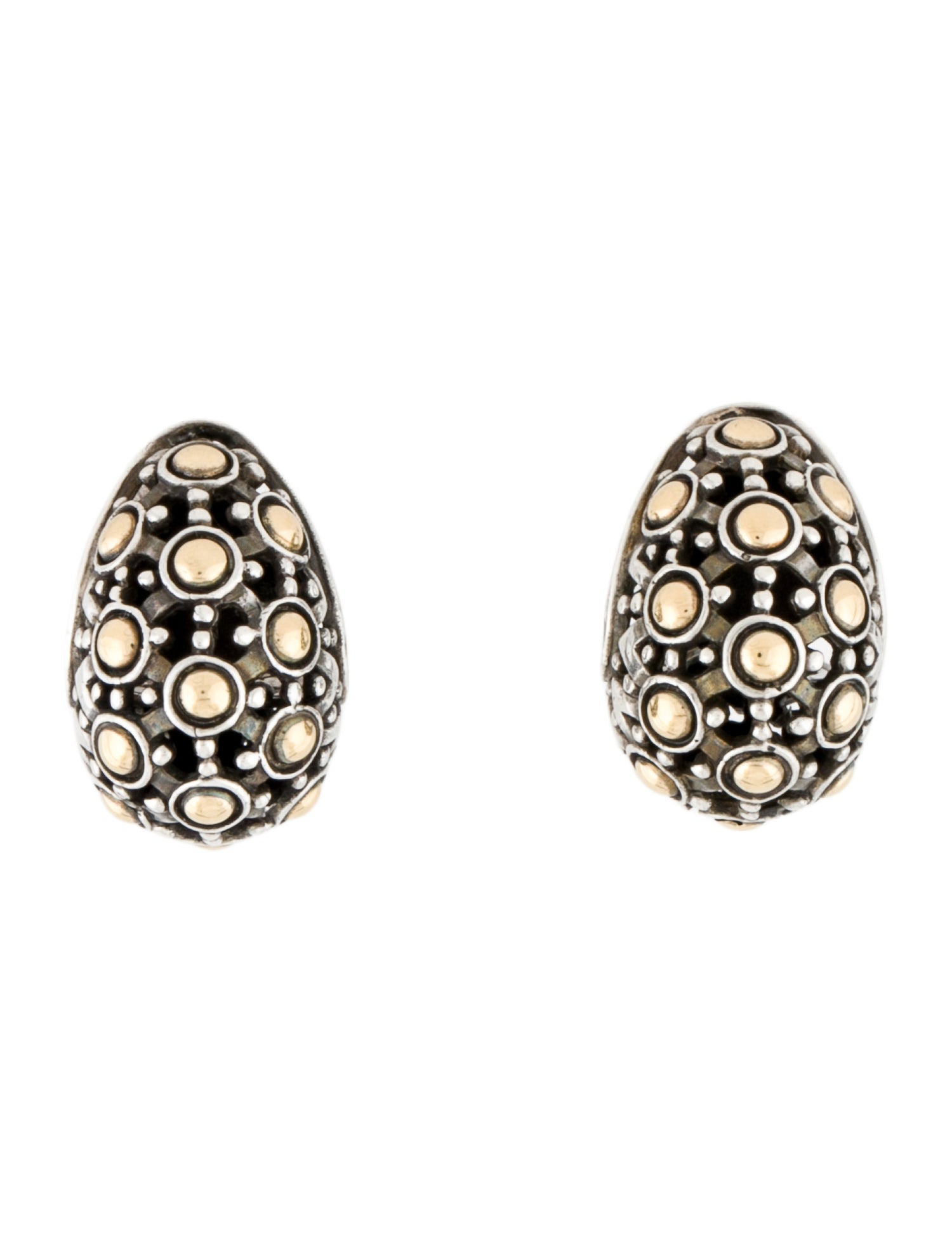 John Hardy Two-Tone Jaisalmer Buddha Belly Earclips
