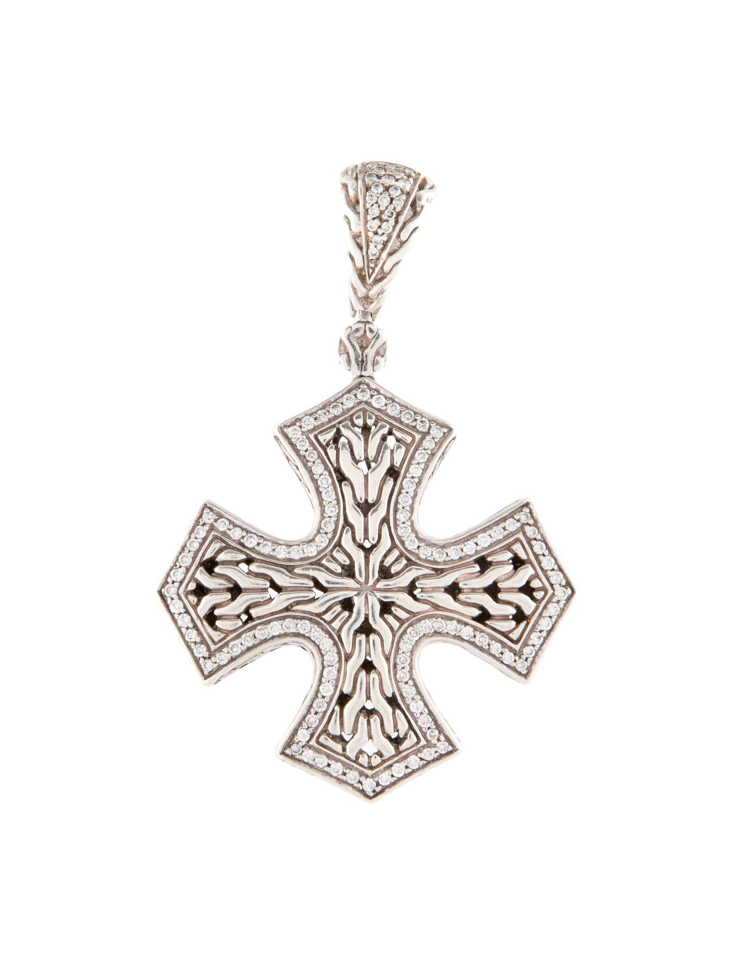 John Hardy Diamond Maltese Cross Classic Chain Pendant