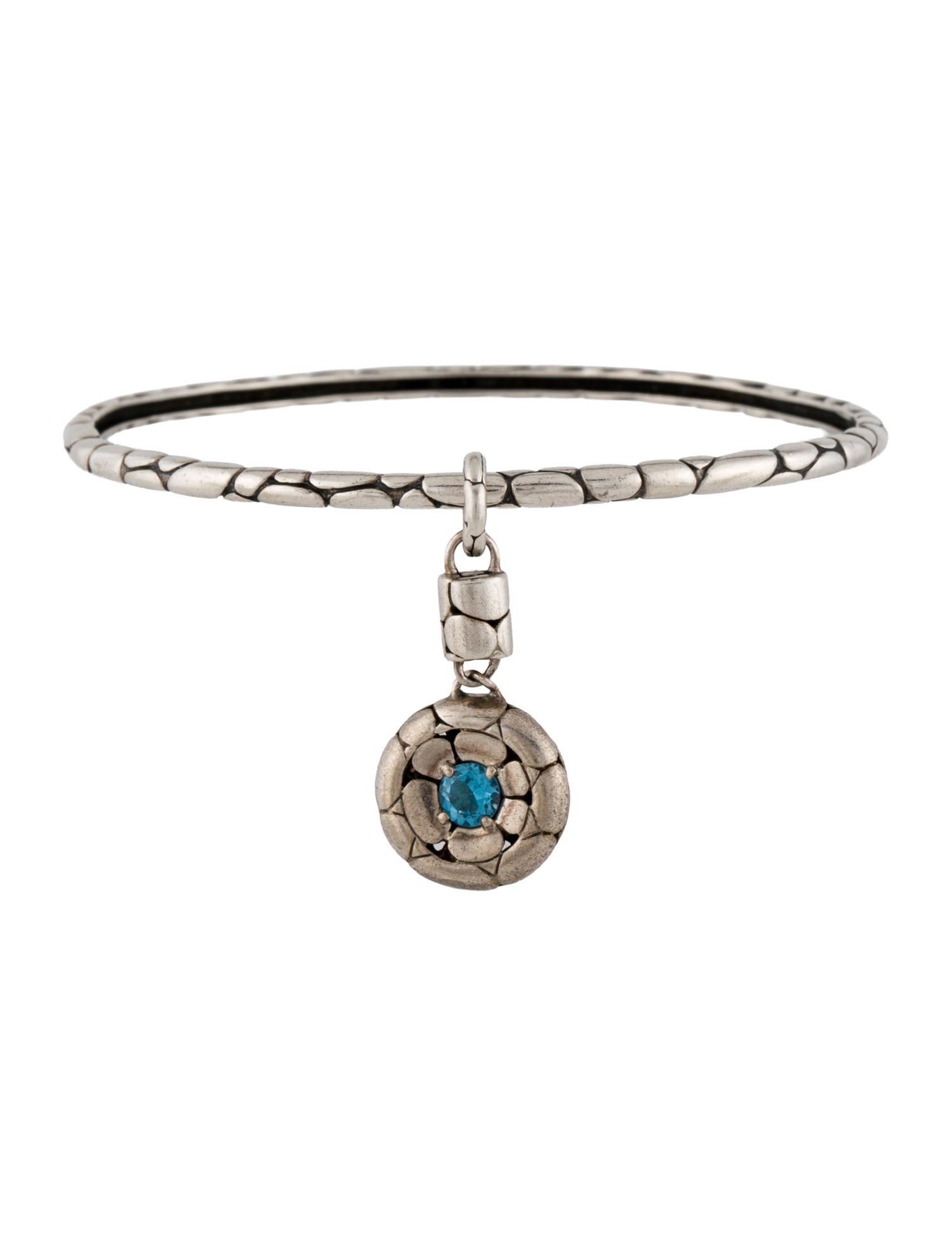 John Hardy Topaz Kali Charm Bangle Bracelet