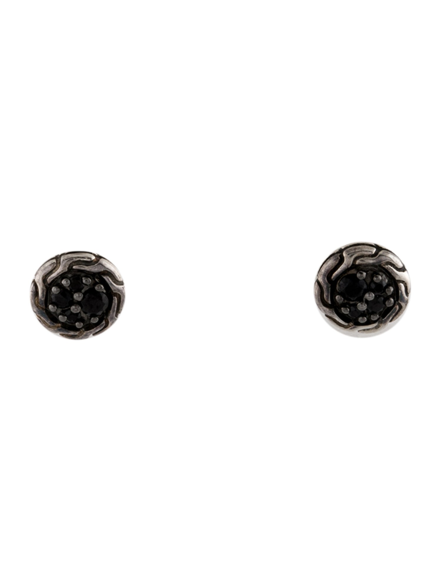 John Hardy Spinel & Sapphire Carved Chain Stud Earrings