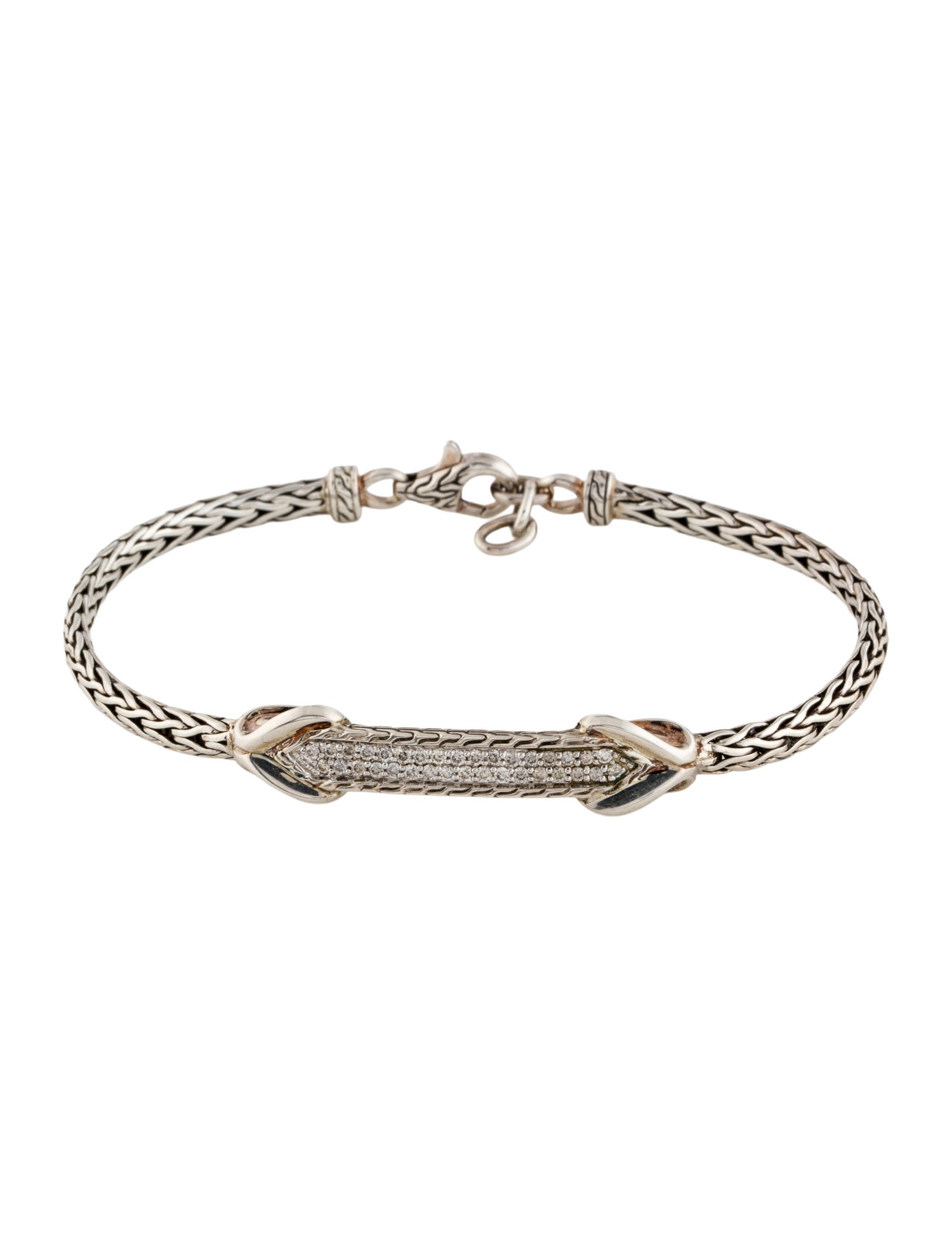 John Hardy Diamond Asli Classic Chain Station Bracelet
