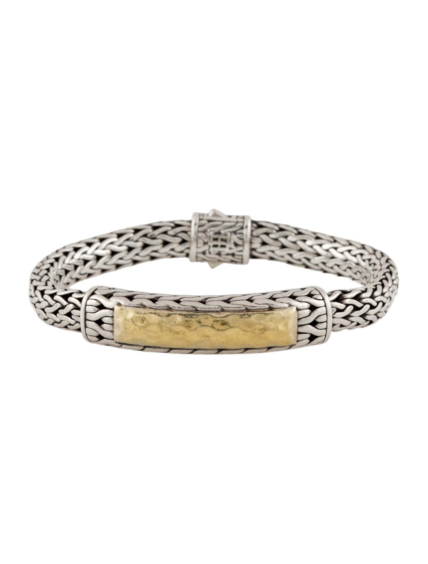 John Hardy Two-Tone Classic Chain Hammered Station Bracelet