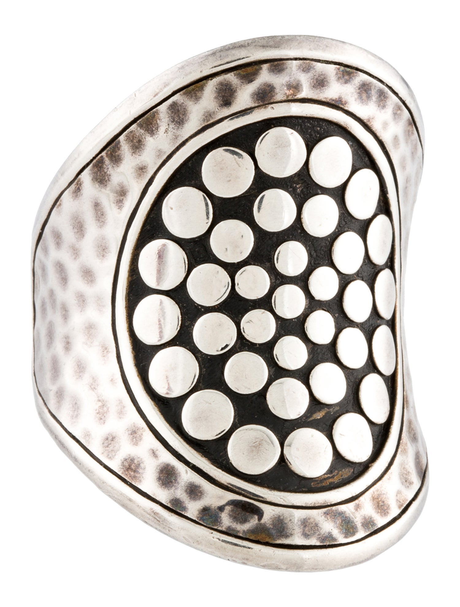 John Hardy Dot Hammered Saddle Ring