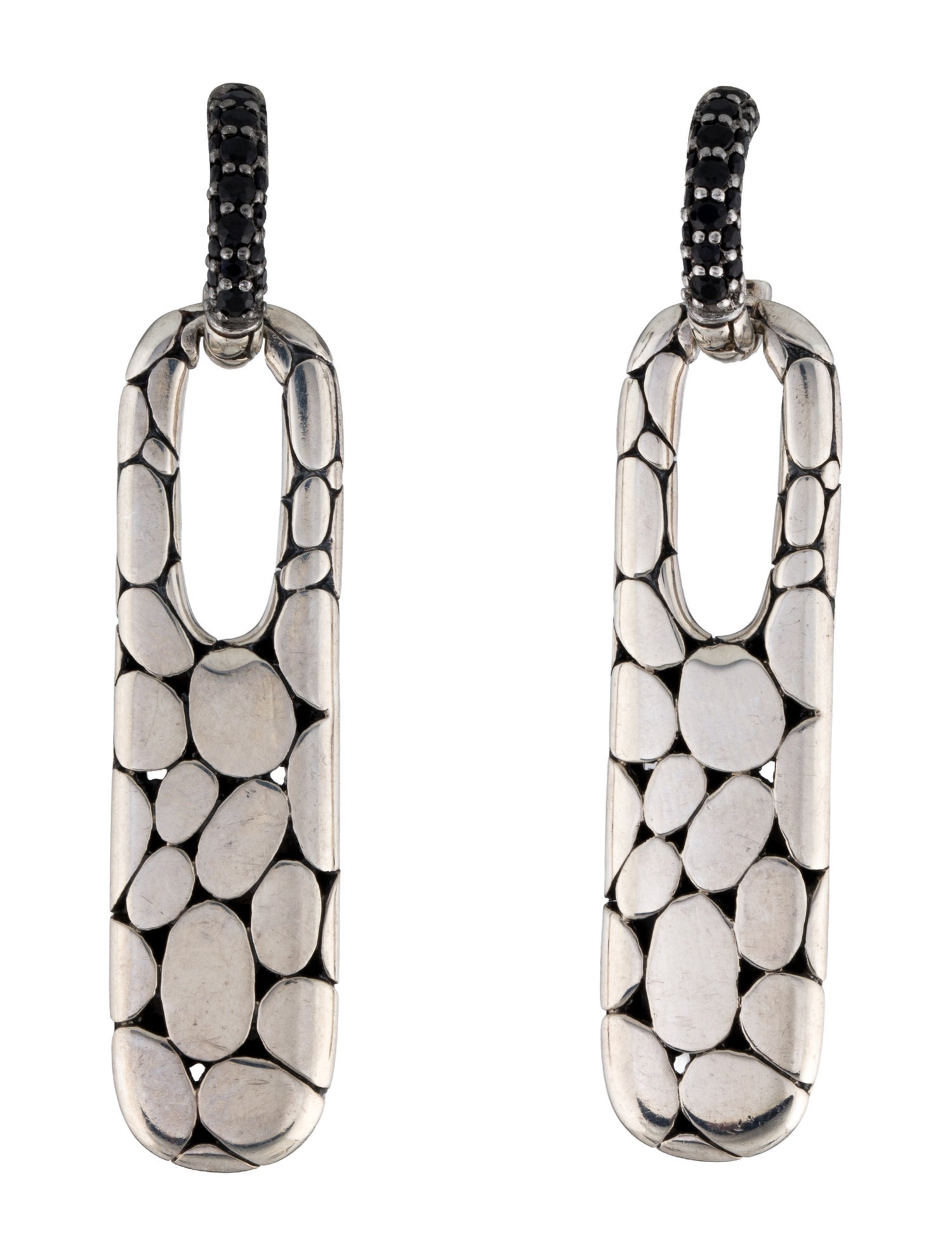 John Hardy Sapphire Kali Lava Rectangular Drop Earrings