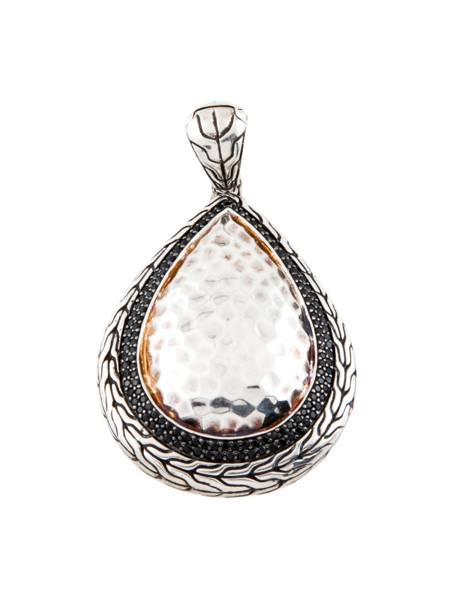 John Hardy Spinel Classic Chain Hammered Silver Drop Enhancer Pendant