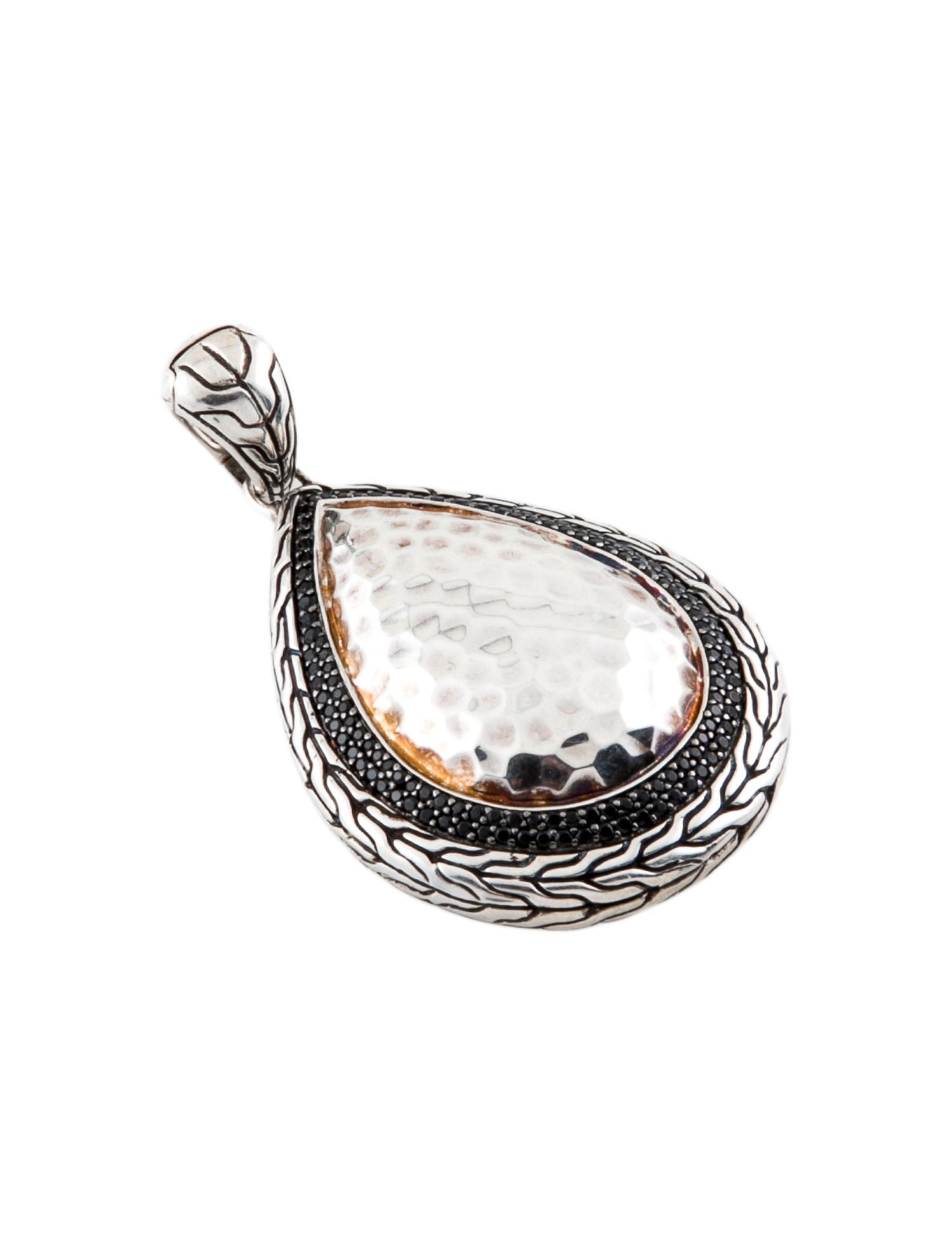 John Hardy Spinel Classic Chain Hammered Silver Drop Enhancer Pendant