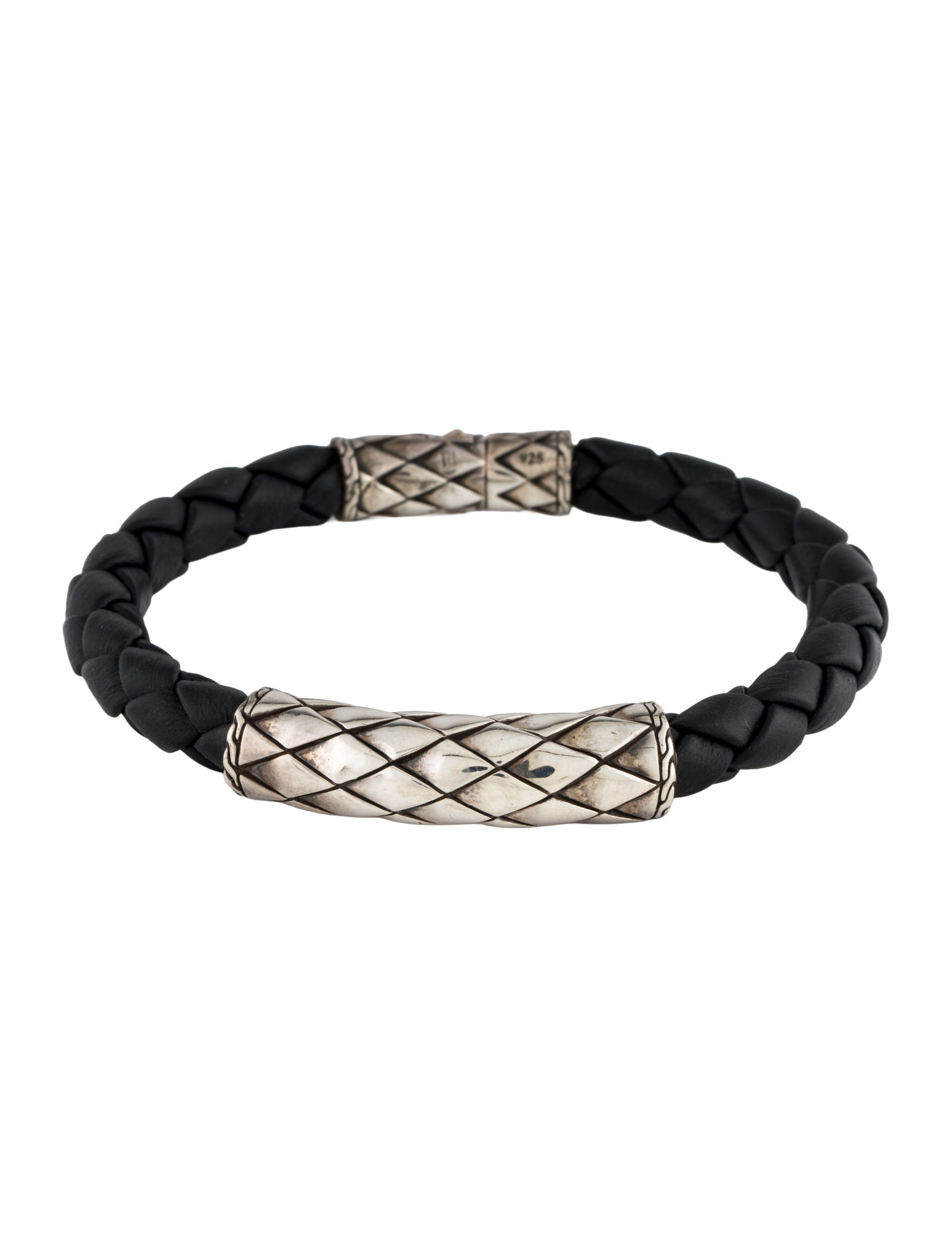 John Hardy Leather Woven Station Bracelet