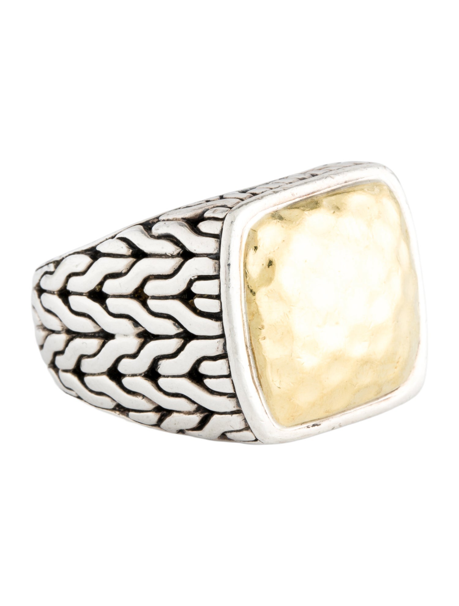 John Hardy Two -Tone Palu Square Ring