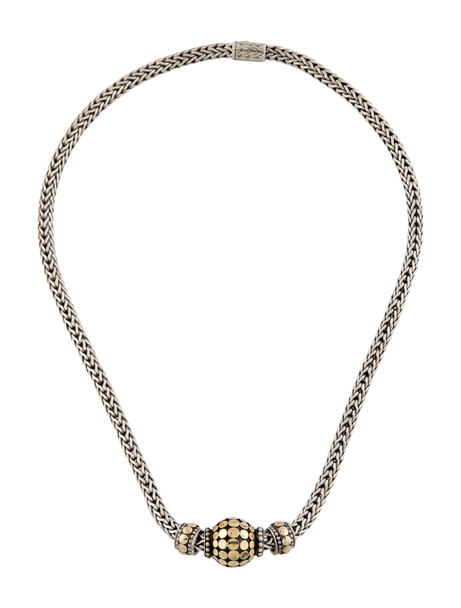 John Hardy Two-Tone Dot Slide Pendant Necklace