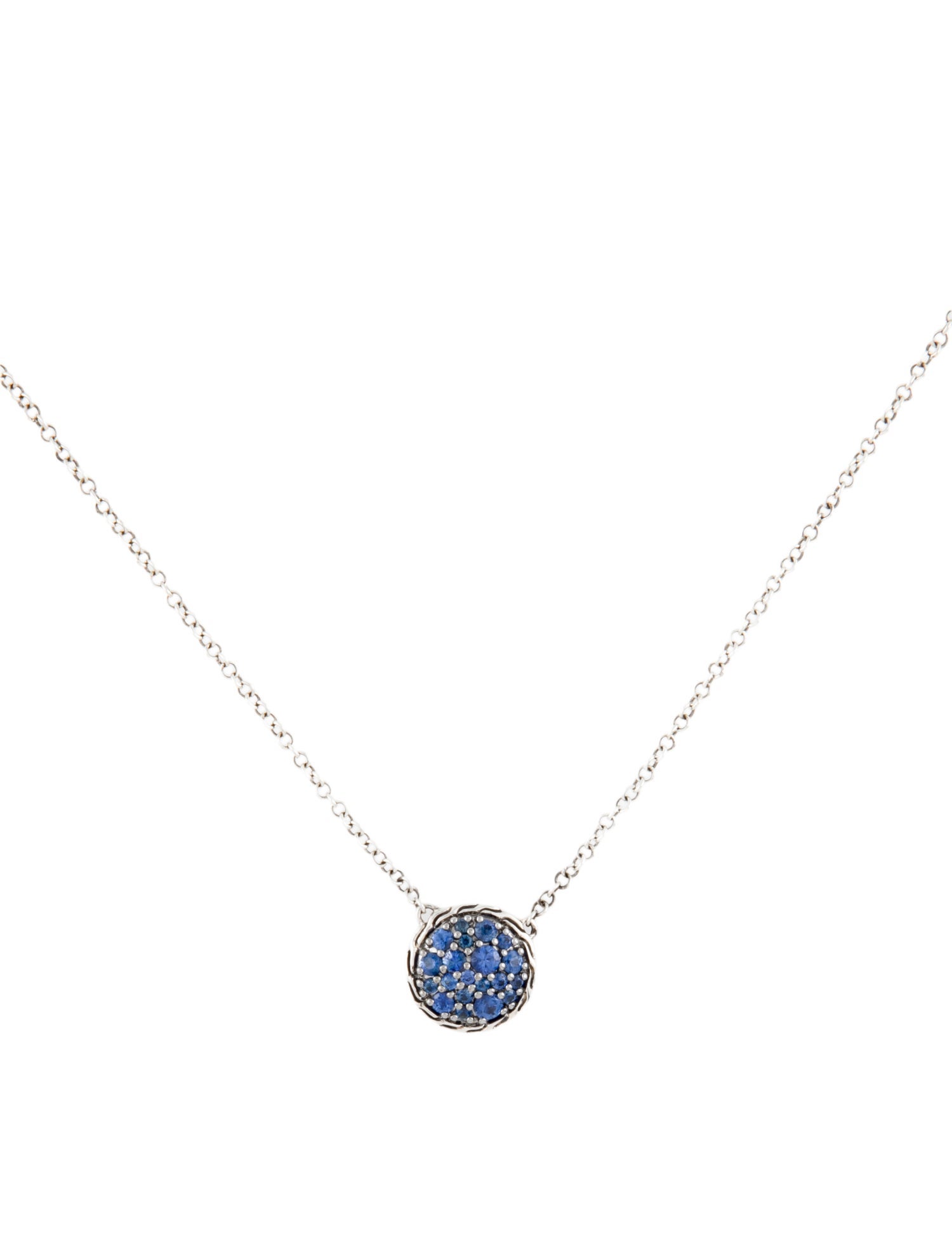 John Hardy Sapphire Cluster Pendant Necklace